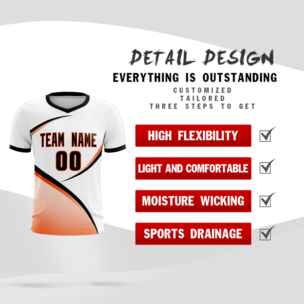 Custom White Black Color Block Training Uniform For Men Soccer Sets Jersey