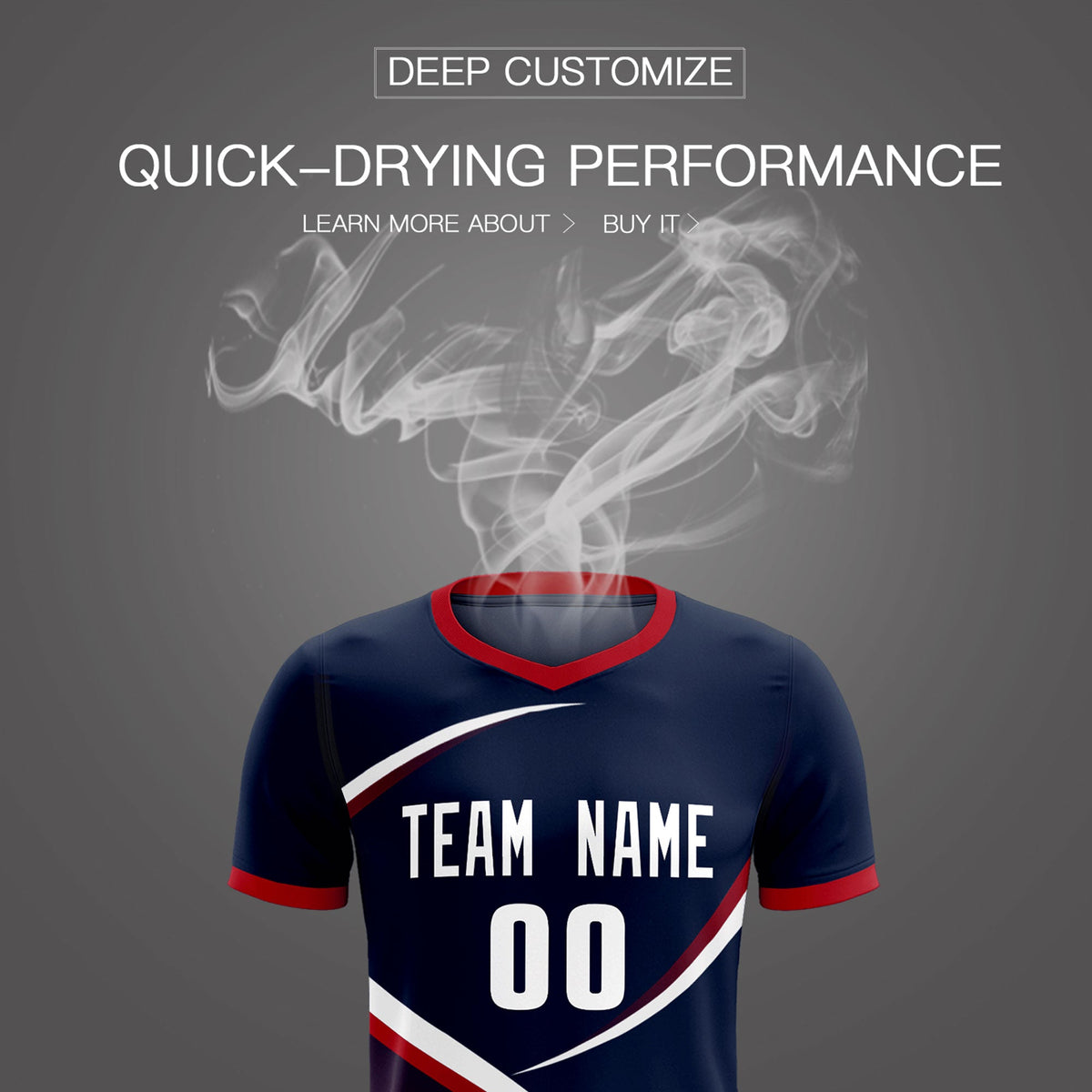 Custom Navy Red Color Block Training Uniform For Men Soccer Sets Jersey