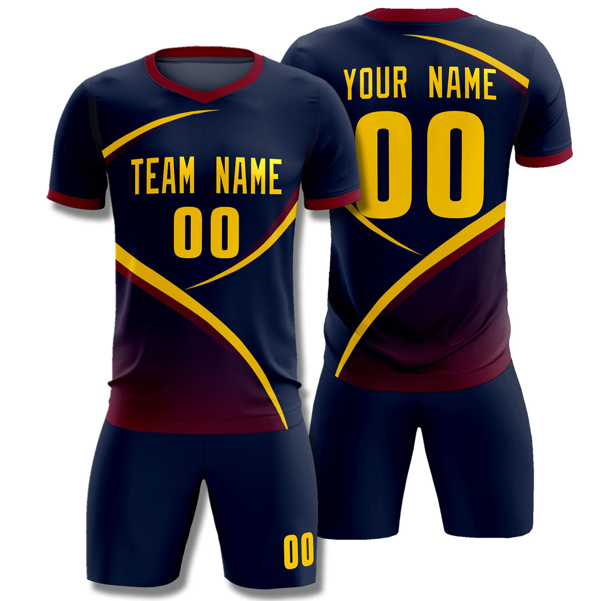 Custom Navy Navy Color Block Training Uniform For Men Soccer Sets Jersey