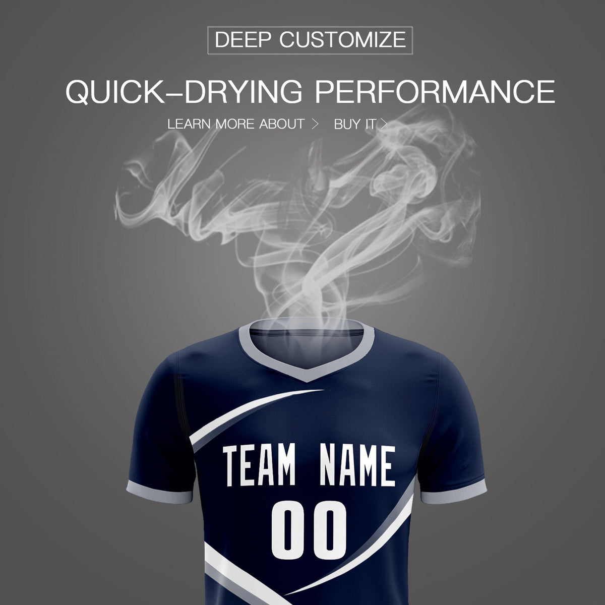 Custom Navy Gray Color Block Training Uniform For Men Soccer Sets Jersey