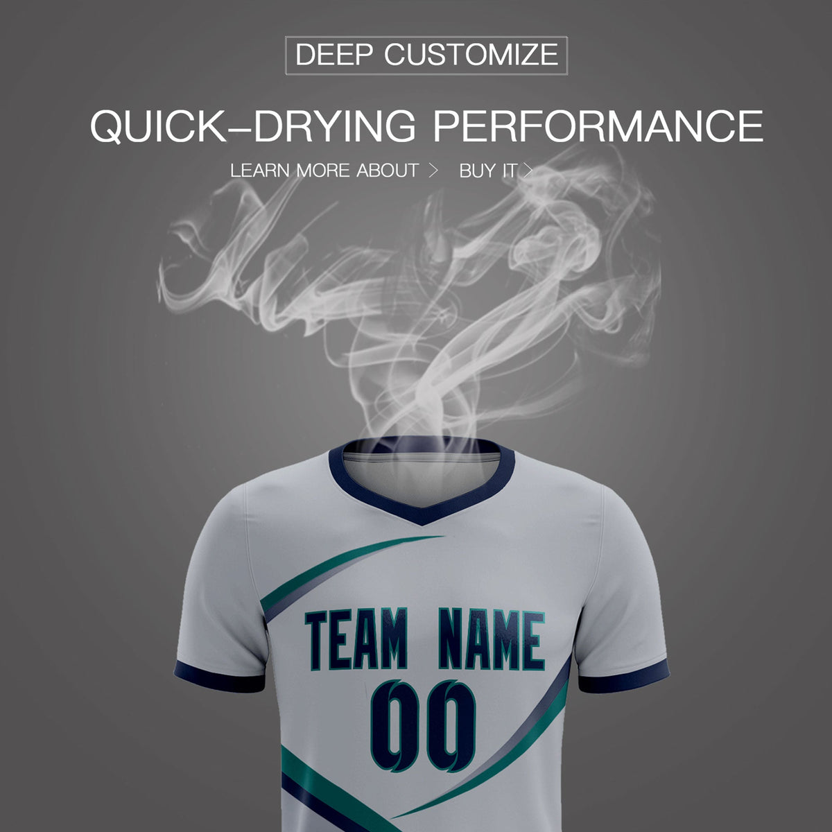 Custom Gray Navy Color Block Training Uniform For Men Soccer Sets Jersey