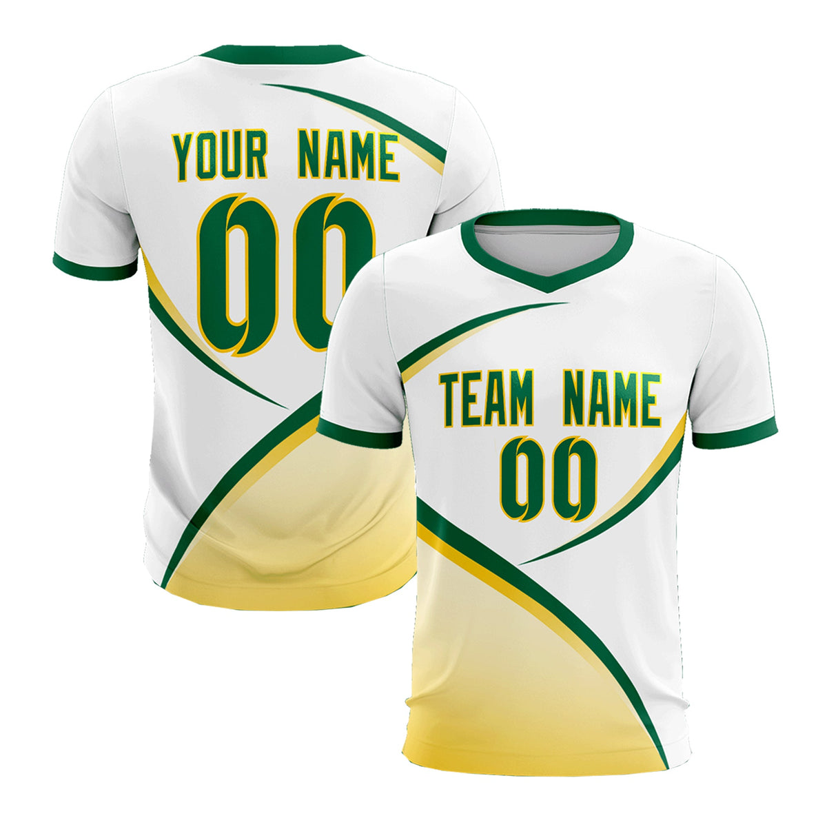 Custom White Kelly Green Color Block Training Uniform For Men Soccer Sets Jersey