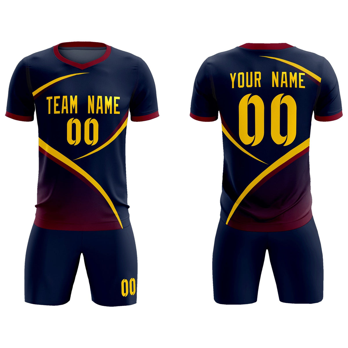 Custom Navy Navy Color Block Training Uniform For Men Soccer Sets Jersey
