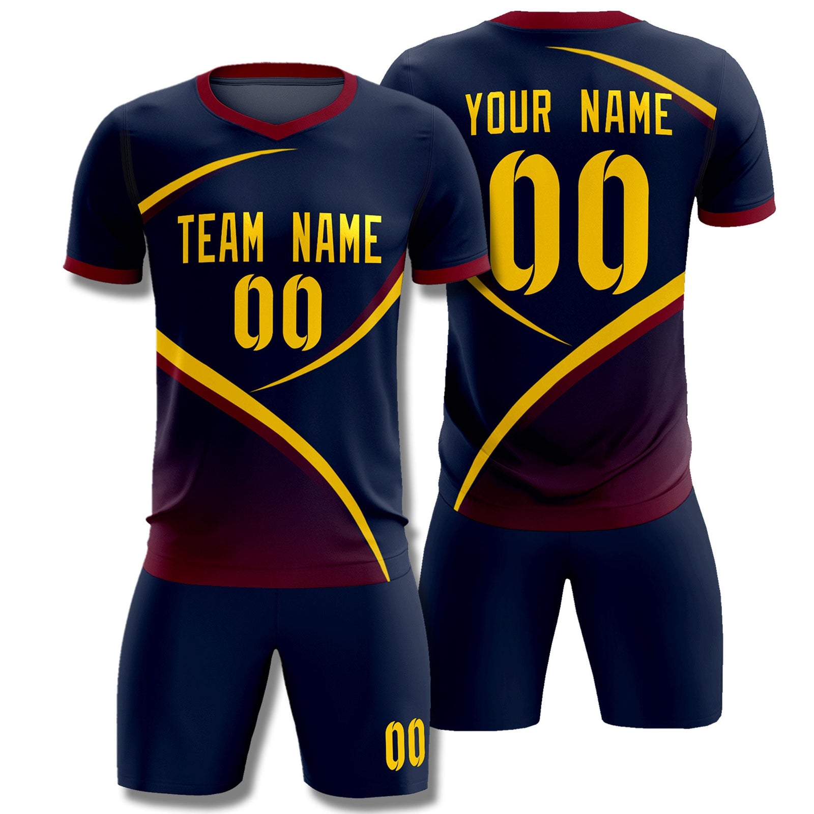 Custom Navy Navy Color Block Training Uniform For Men Soccer Sets Jersey