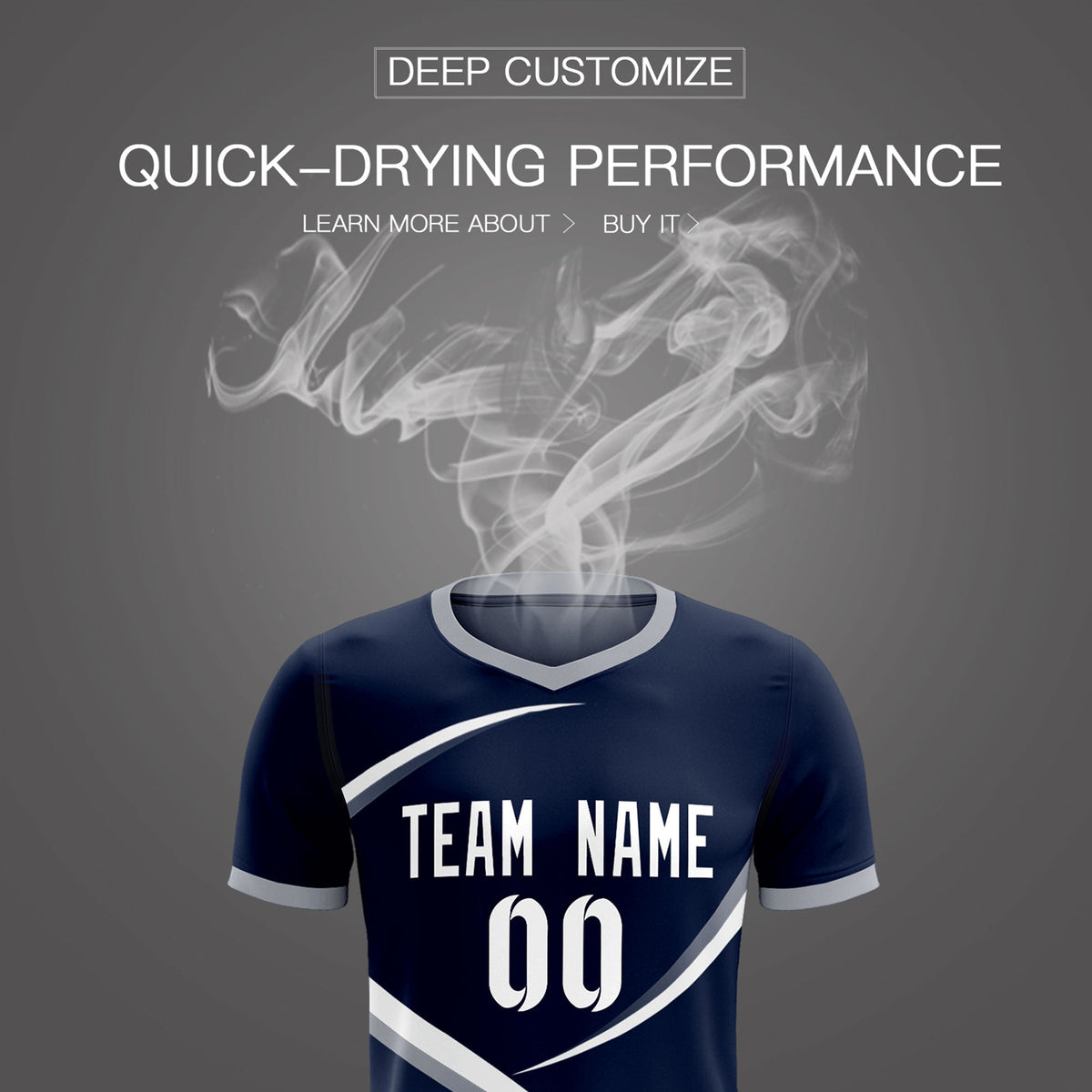 Custom Navy Gray Color Block Training Uniform For Men Soccer Sets Jersey