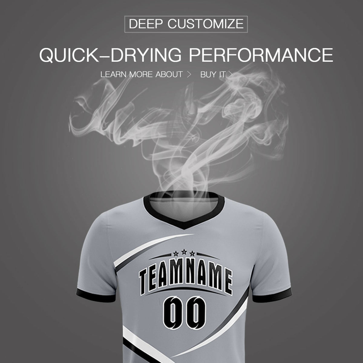 Custom Gray Black Color Block Training Uniform For Men Soccer Sets Jersey