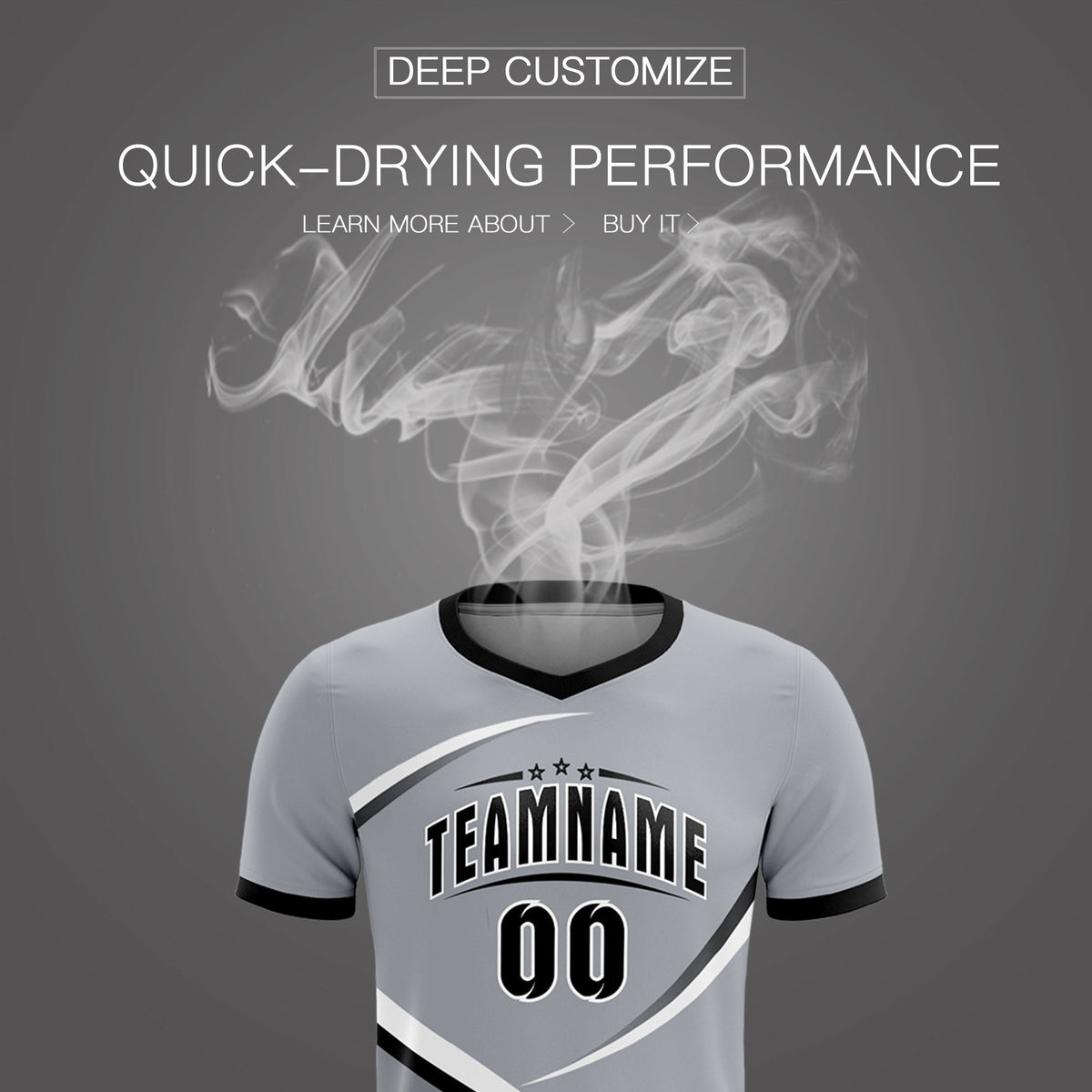 Custom Gray Black Color Block Training Uniform For Men Soccer Sets Jersey