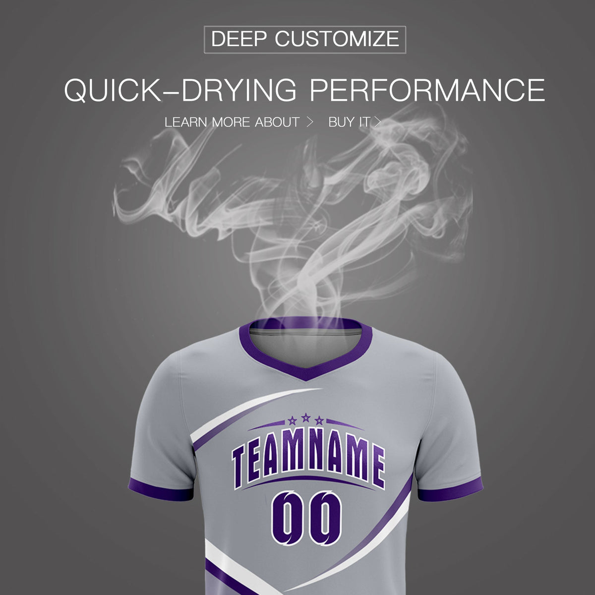 Custom Gray Purple Color Block Training Uniform For Men Soccer Sets Jersey