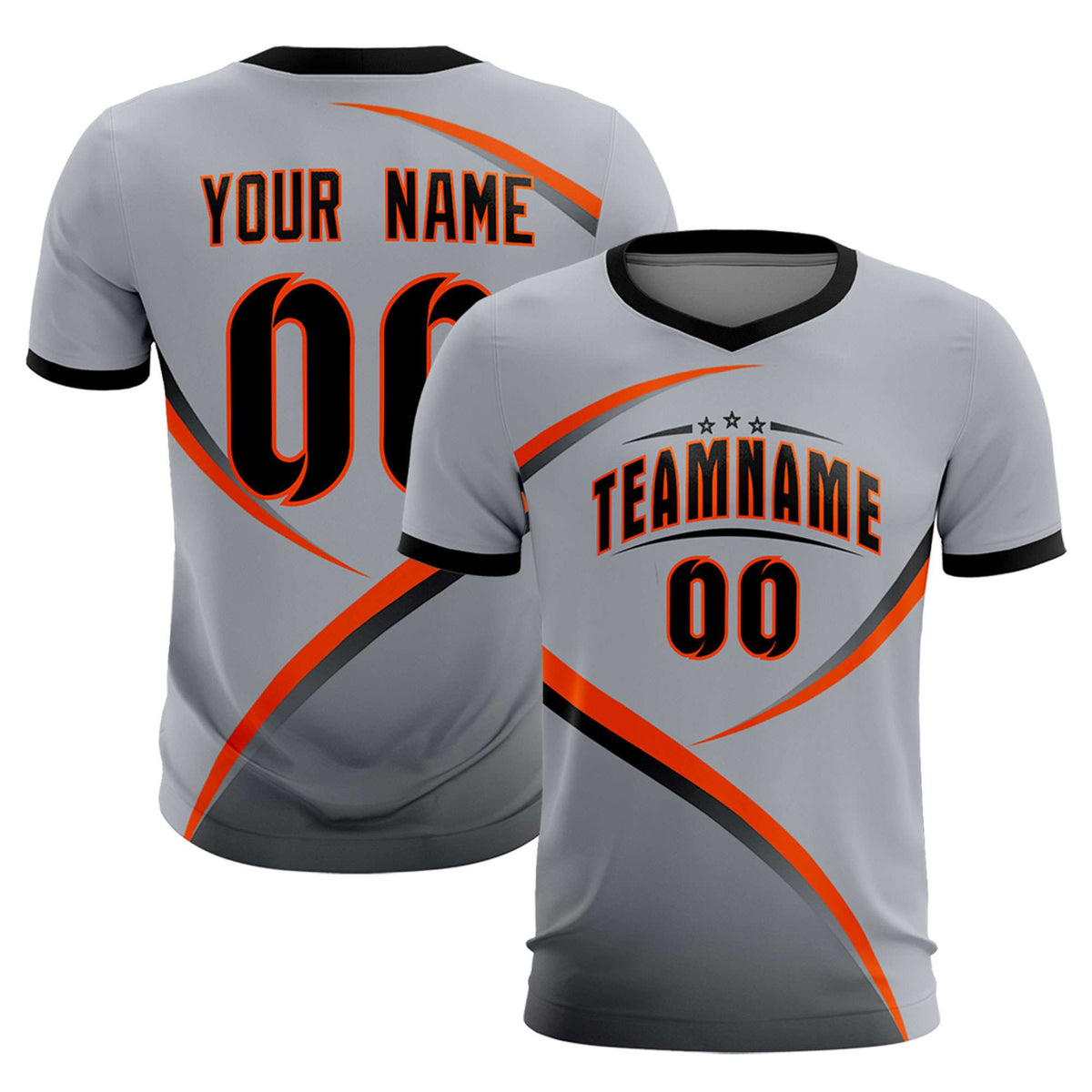 Custom Gray Black Color Block Training Uniform For Men Soccer Sets Jersey