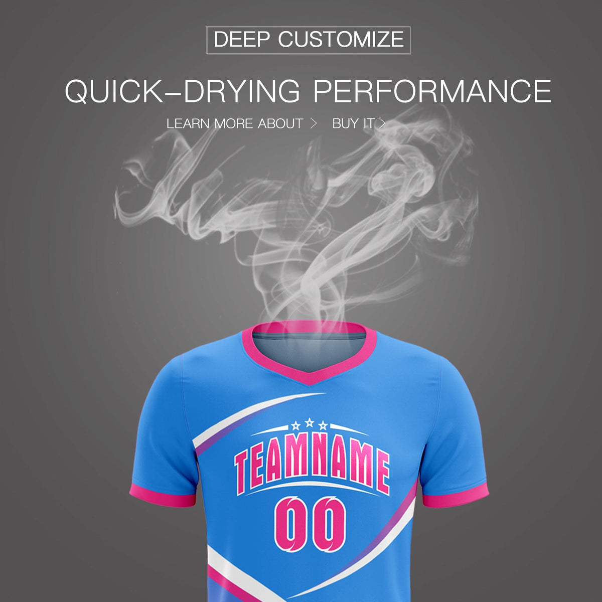 Custom Powder Blue Pink Color Block Training Uniform For Men Soccer Sets Jersey