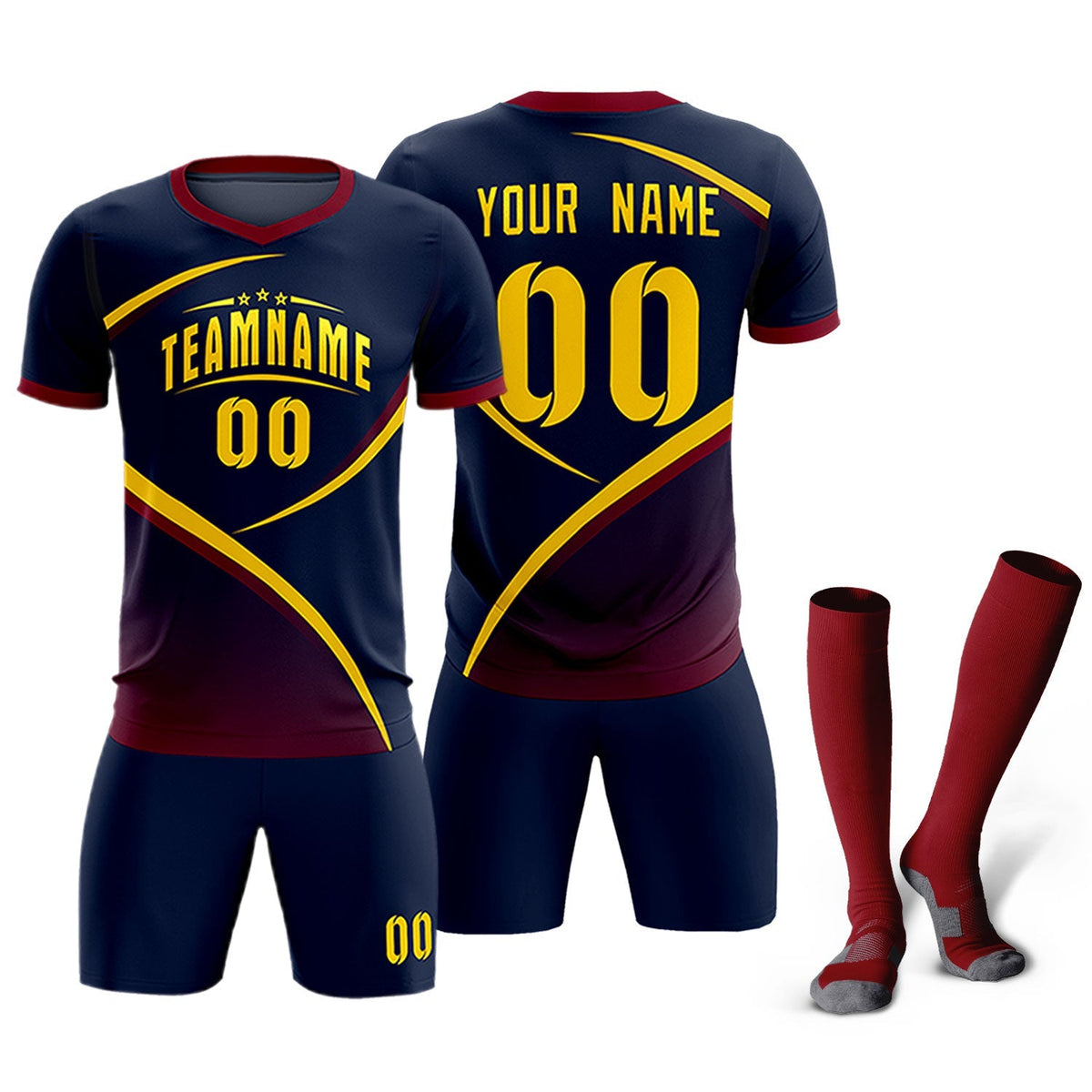 Custom Navy Navy Color Block Training Uniform For Men Soccer Sets Jersey
