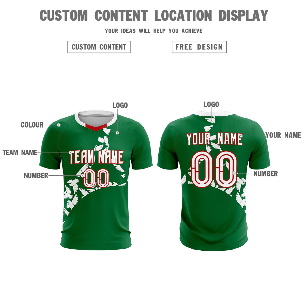 Custom Kelly Green White Mexico Eagle World Cup Inspired Wrinkle-Resistant Graffiti Pattern Soccer Sets Jersey