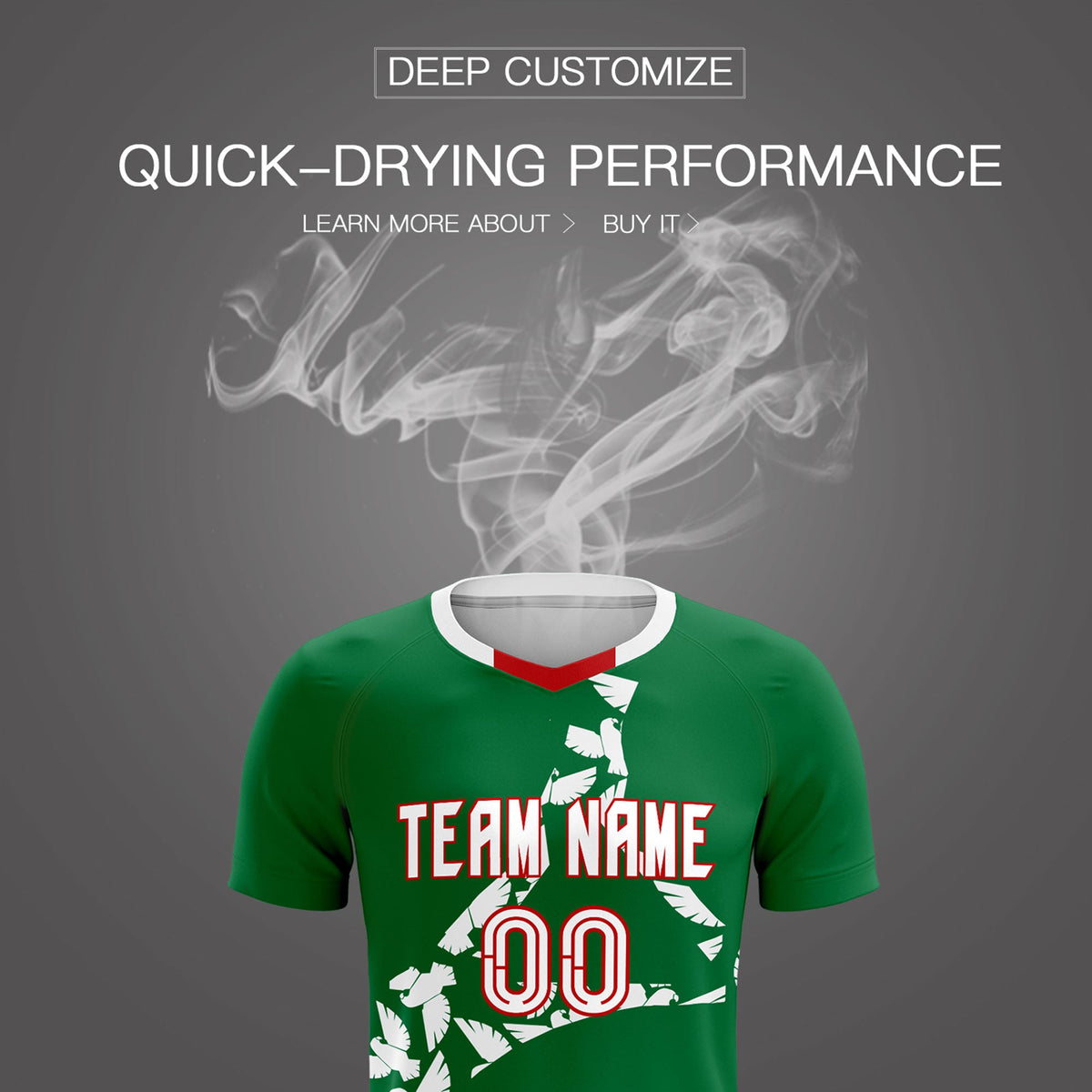 Custom Kelly Green White Mexico Eagle World Cup Inspired Wrinkle-Resistant Graffiti Pattern Soccer Sets Jersey