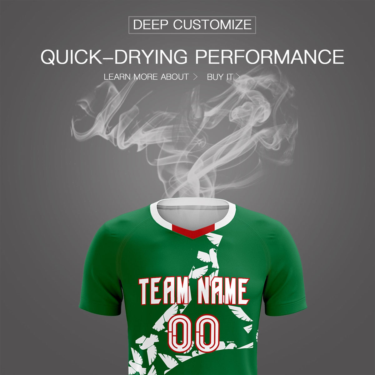 Custom Kelly Green White Mexico Eagle World Cup Inspired Wrinkle-Resistant Graffiti Pattern Soccer Sets Jersey