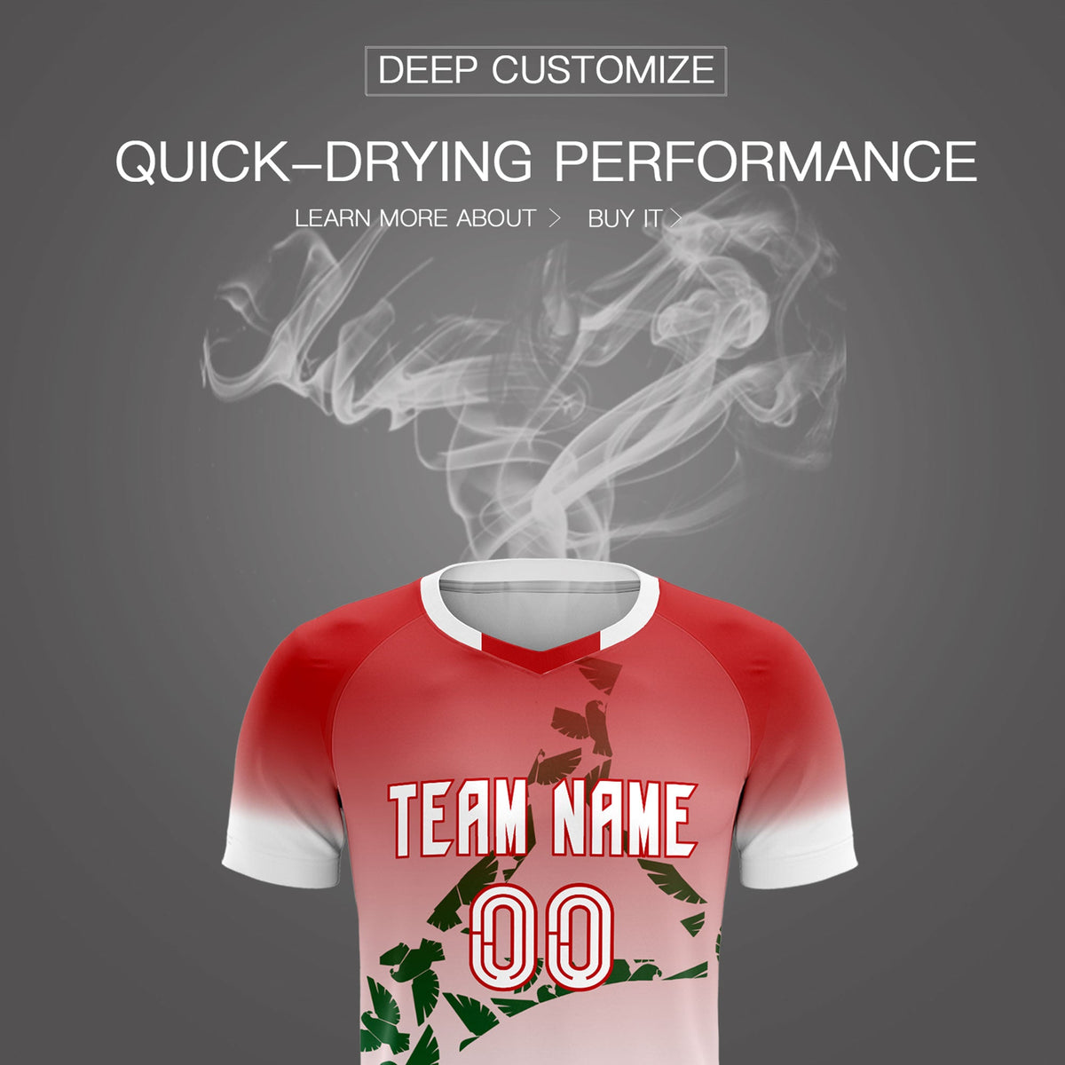 Custom Red Kelly Green Mexico Eagle World Cup Inspired Breathable Gradient Fashion Soccer Sets Jersey