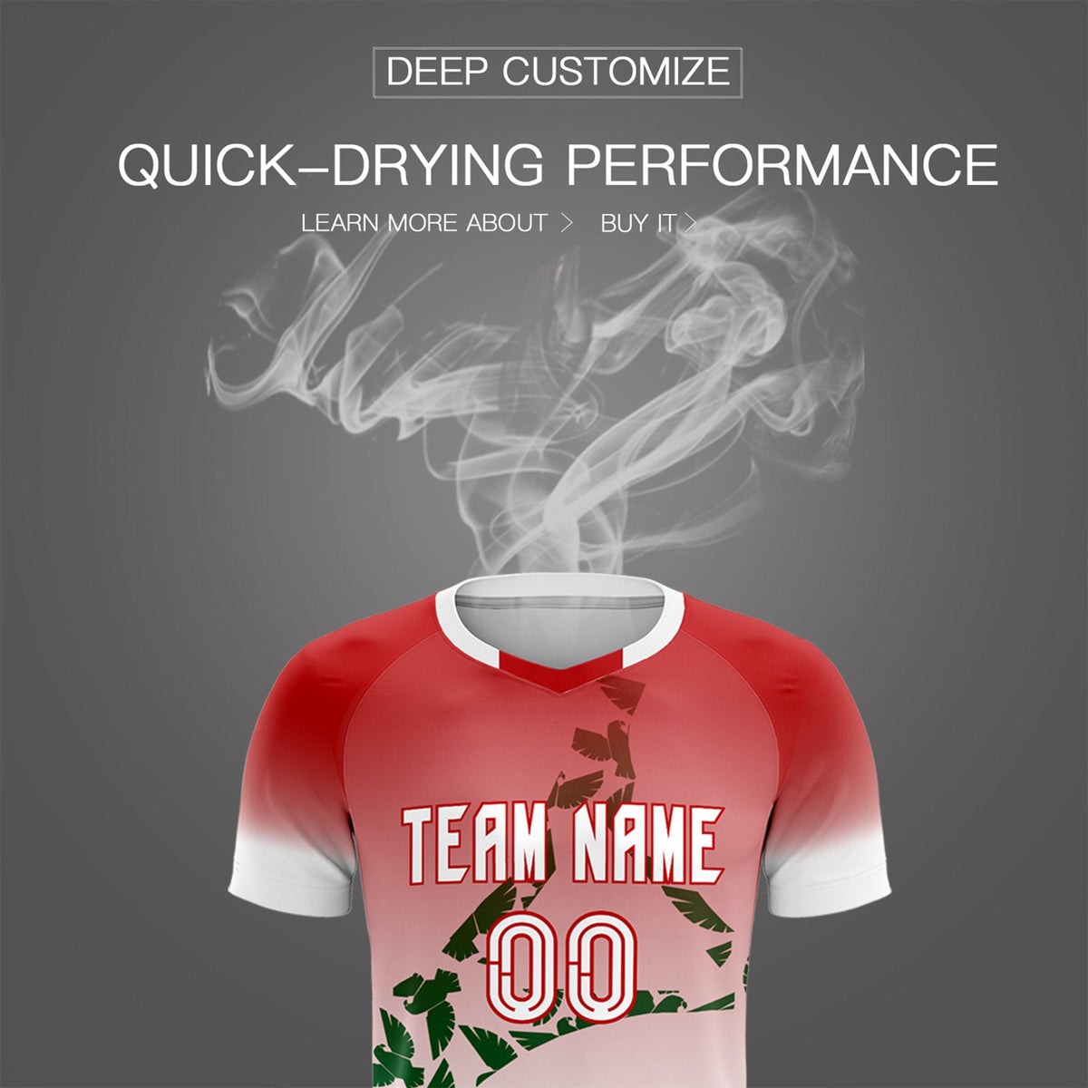 Custom Red Kelly Green Mexico Eagle World Cup Inspired Breathable Gradient Fashion Soccer Sets Jersey