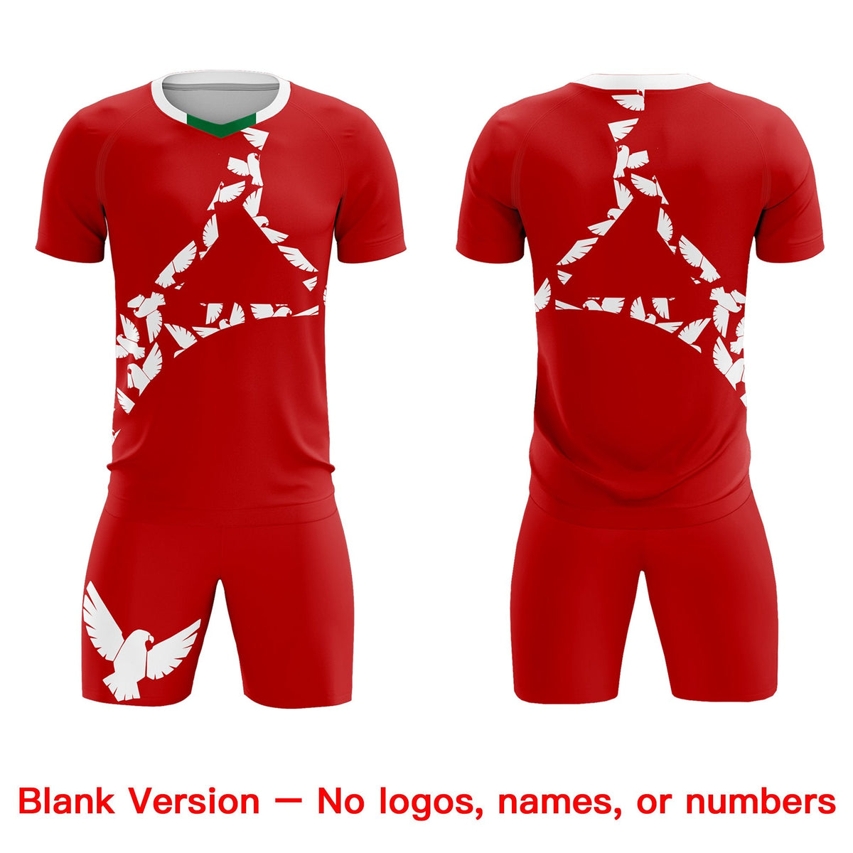 Custom Red White Mexico Eagle World Cup Inspired Quick-Drying Graffiti Pattern Soccer Sets Jersey