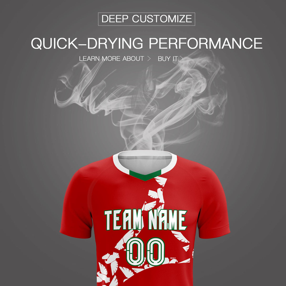 Custom Red White Mexico Eagle World Cup Inspired Quick-Drying Graffiti Pattern Soccer Sets Jersey