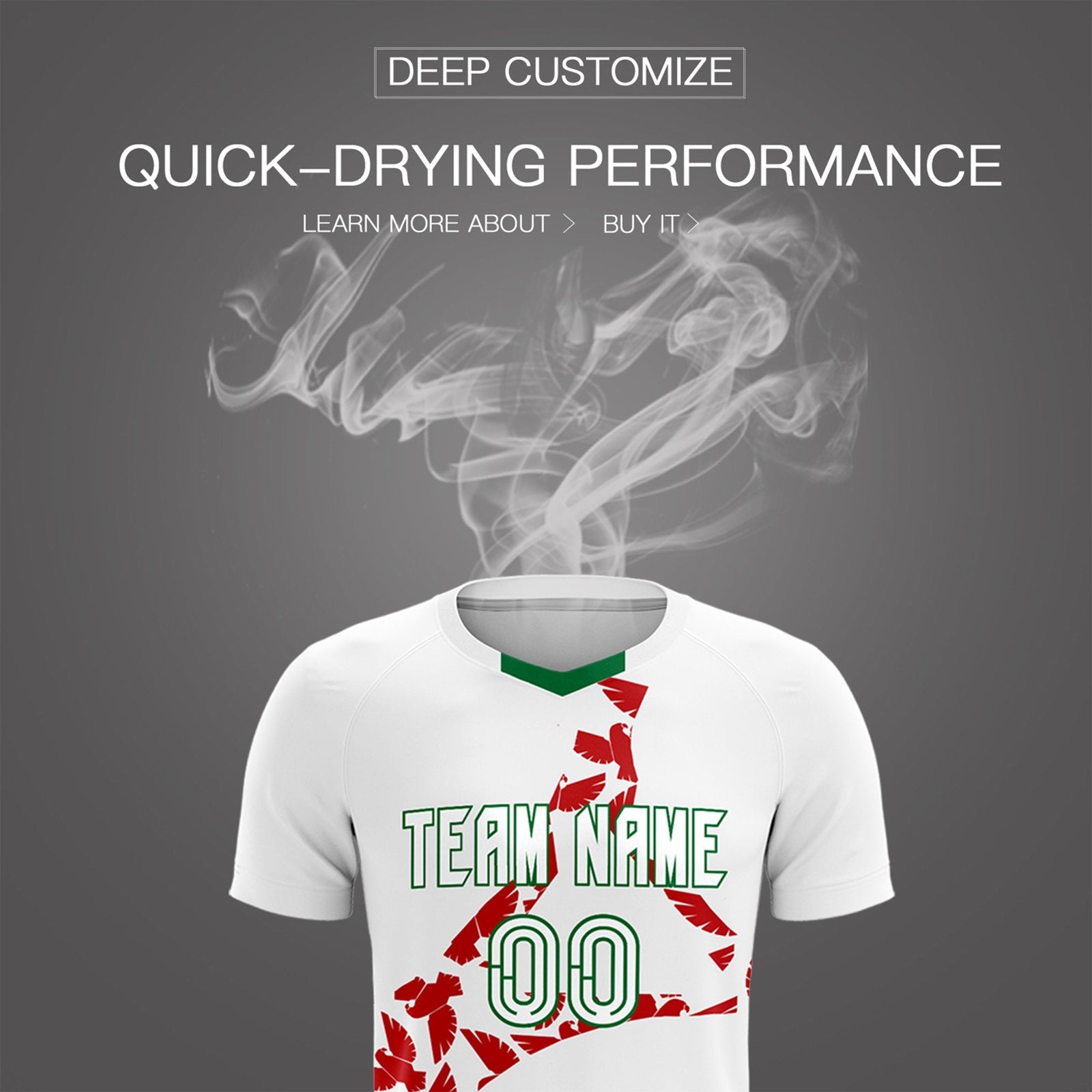 Custom White Red Mexico Eagle World Cup Inspired Lightweight Graffiti Pattern Soccer Sets Jersey