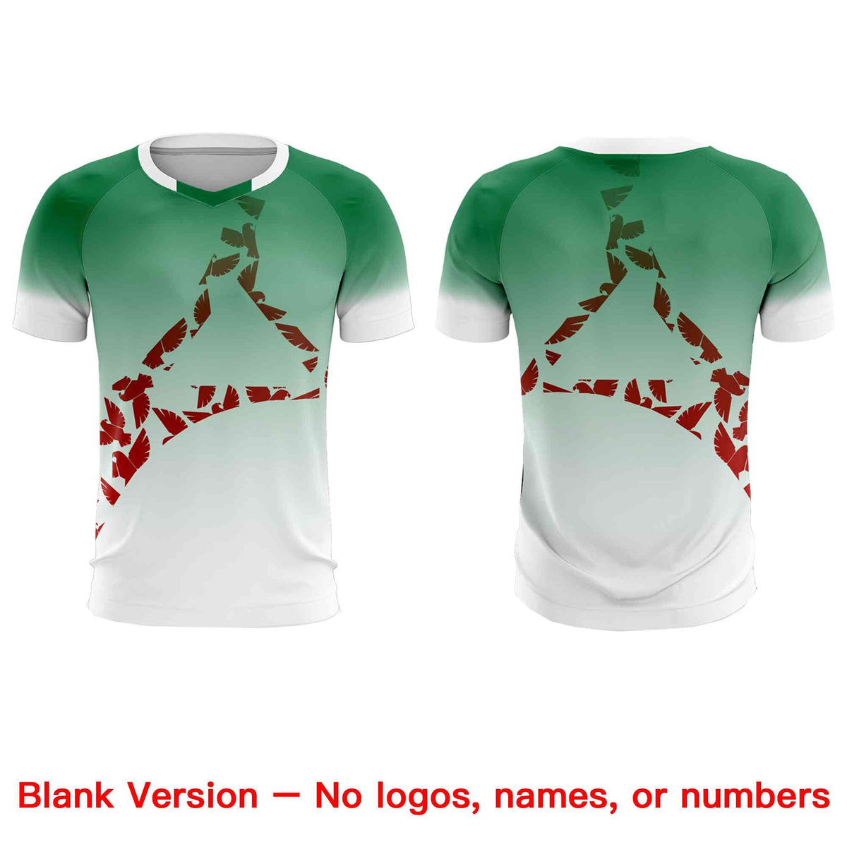 Custom Kelly Green Red Mexico Eagle World Cup Inspired Wrinkle-Resistant Gradient Fashion Soccer Sets Jersey