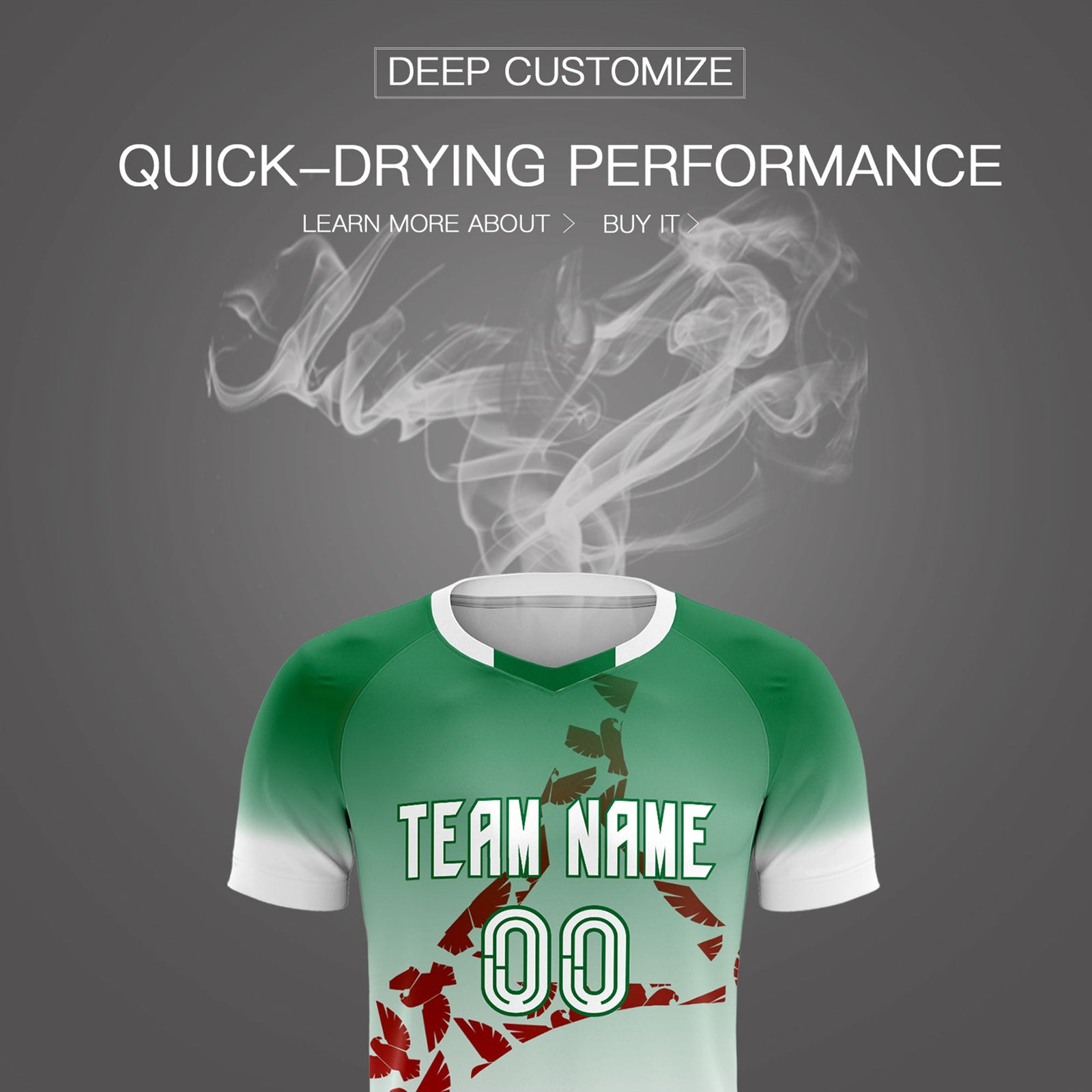 Custom Kelly Green Red Mexico Eagle World Cup Inspired Wrinkle-Resistant Gradient Fashion Soccer Sets Jersey