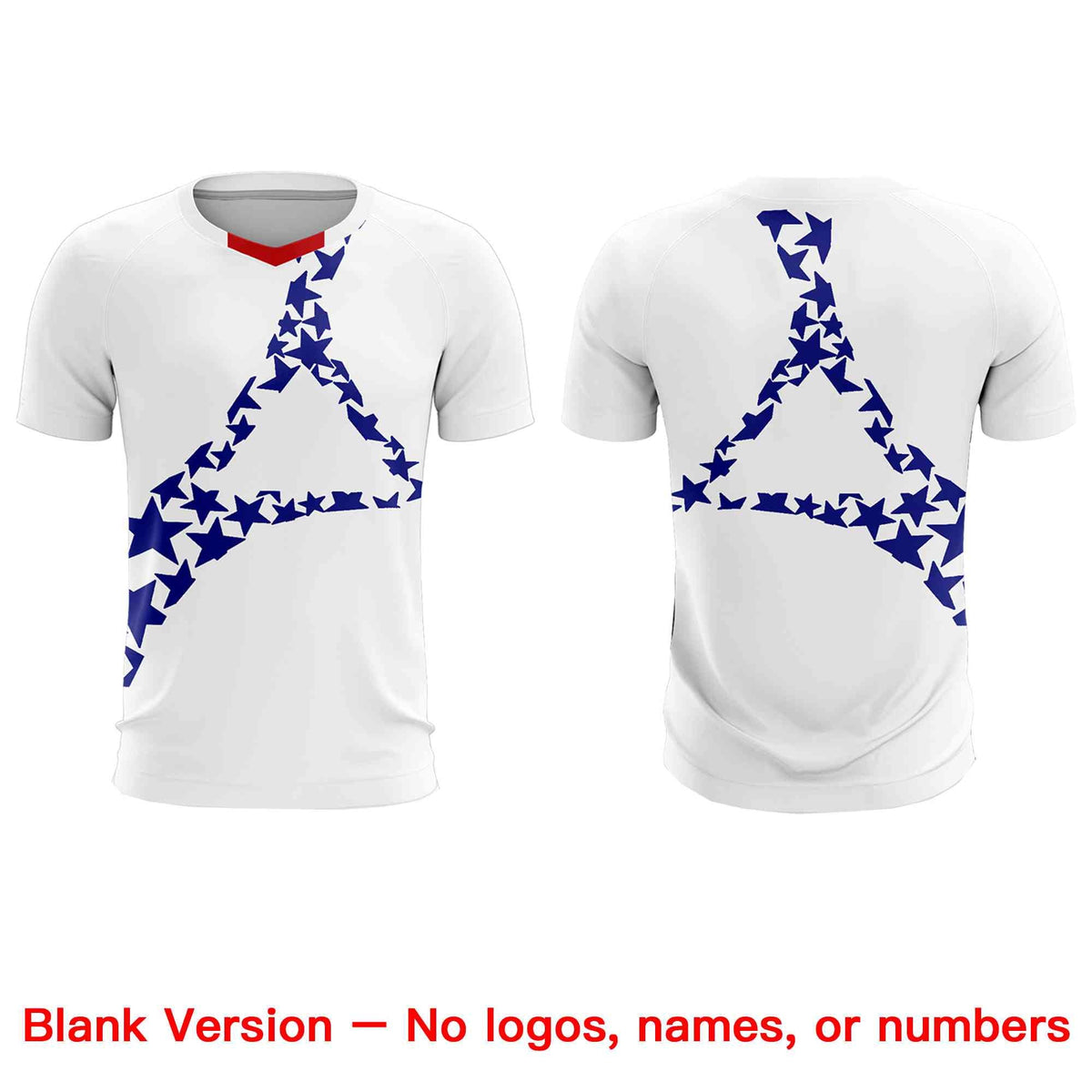 Custom White Royal America Star World Cup Inspired Drapable Graffiti Pattern Soccer Sets Jersey
