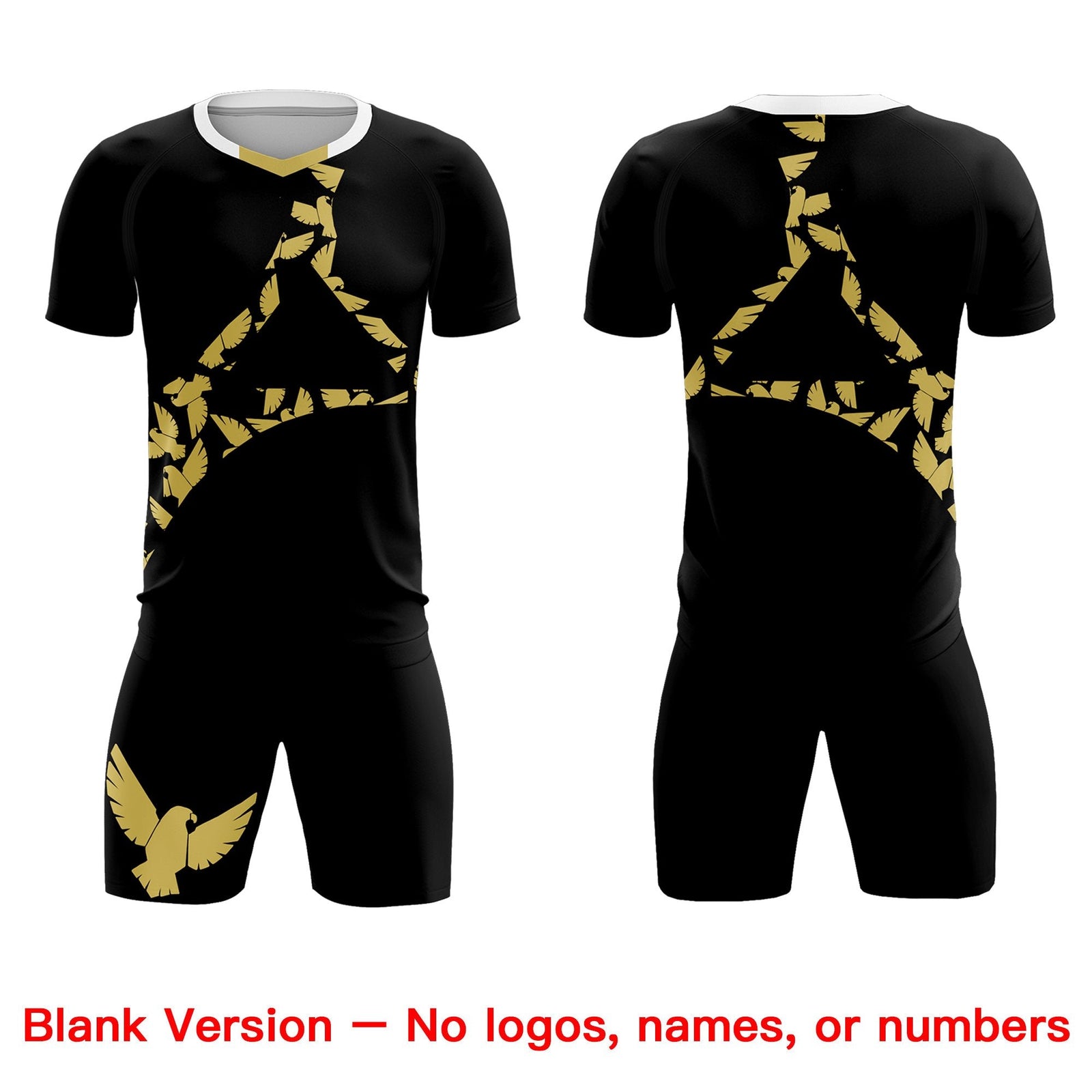 Custom Black Old Gold Mexico Eagle World Cup Inspired Quick-Drying Graffiti Pattern Soccer Sets Jersey