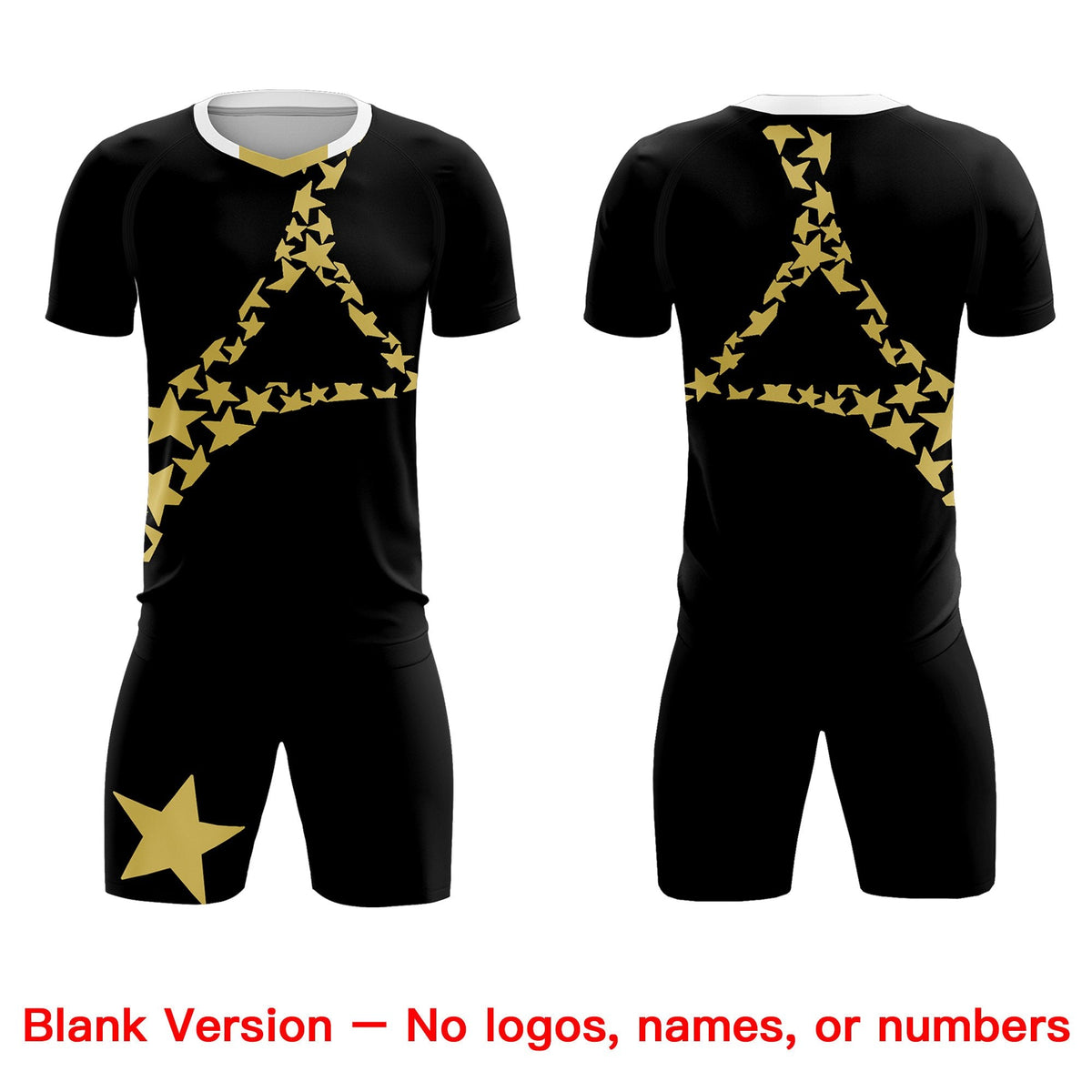 Custom Black Old Gold America Star World Cup Inspired Lightweight Graffiti Pattern Soccer Sets Jersey