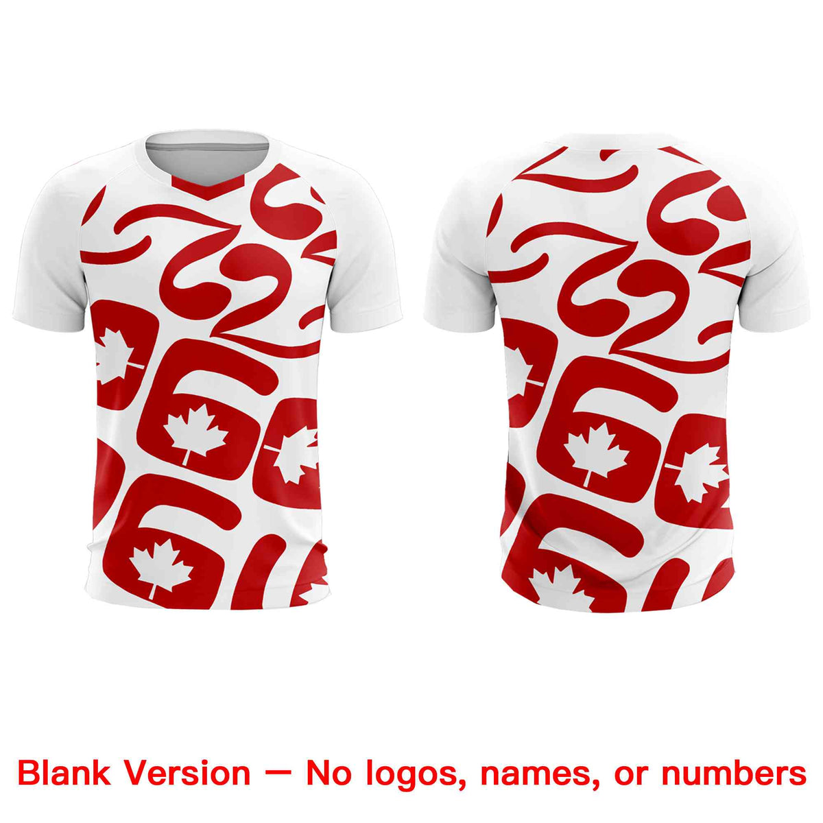 Custom White Canada Maple Leaves World Cup Inspired Drapable Graffiti Pattern Soccer Sets Jersey