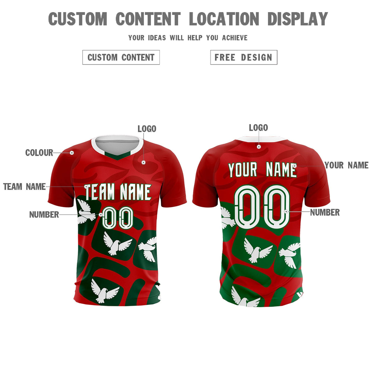 Custom Red Mexico Eagle World Cup Inspired Lightweight Graffiti Pattern Soccer Sets Jersey