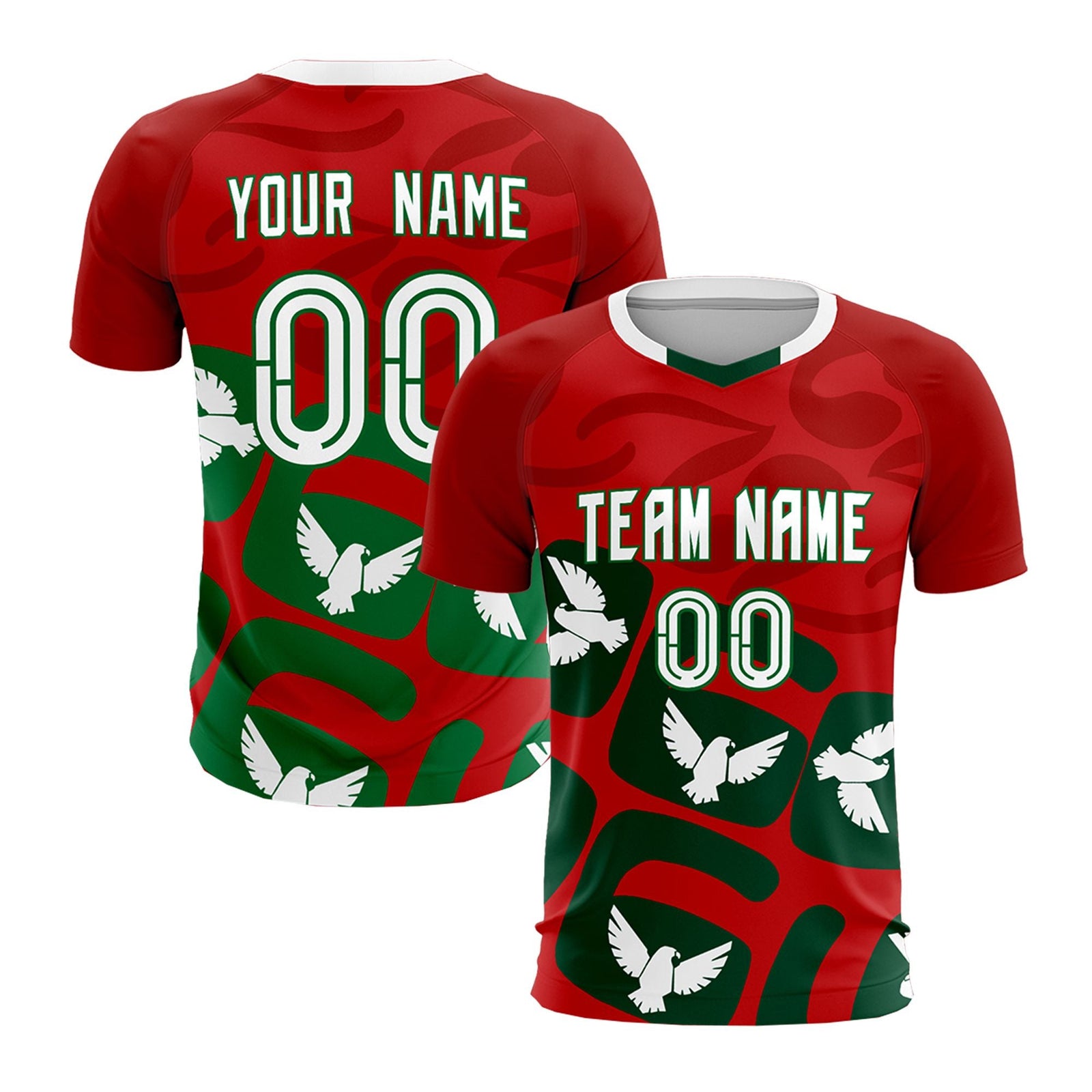 Custom Red Mexico Eagle World Cup Inspired Lightweight Graffiti Pattern Soccer Sets Jersey