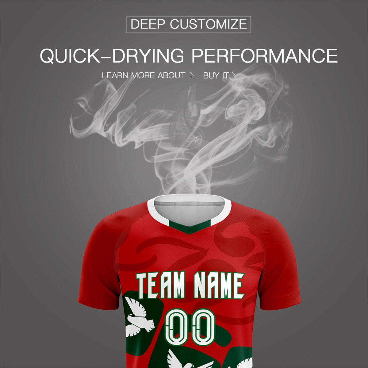 Custom Red Mexico Eagle World Cup Inspired Lightweight Graffiti Pattern Soccer Sets Jersey