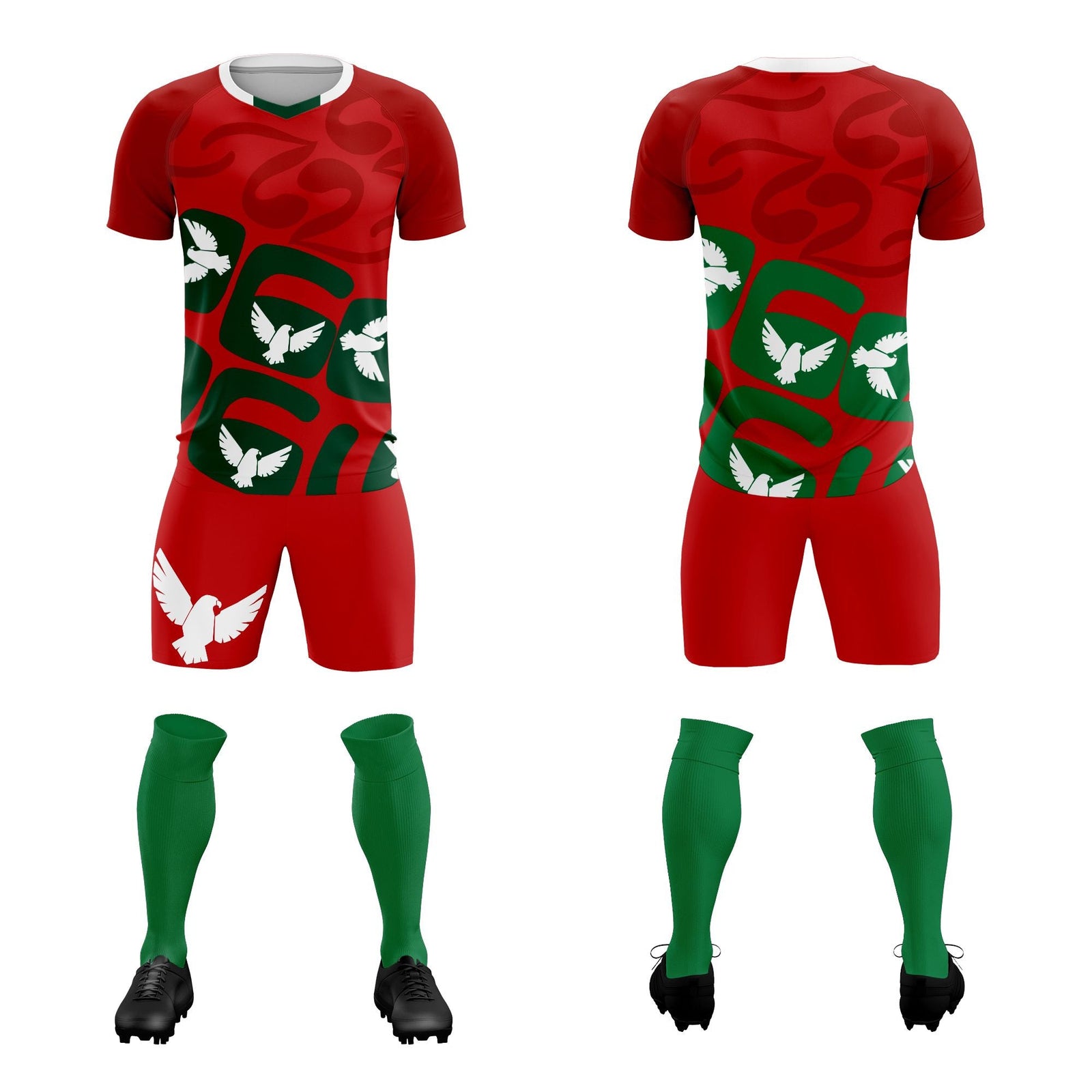Custom Red Mexico Eagle World Cup Inspired Lightweight Graffiti Pattern Soccer Sets Jersey