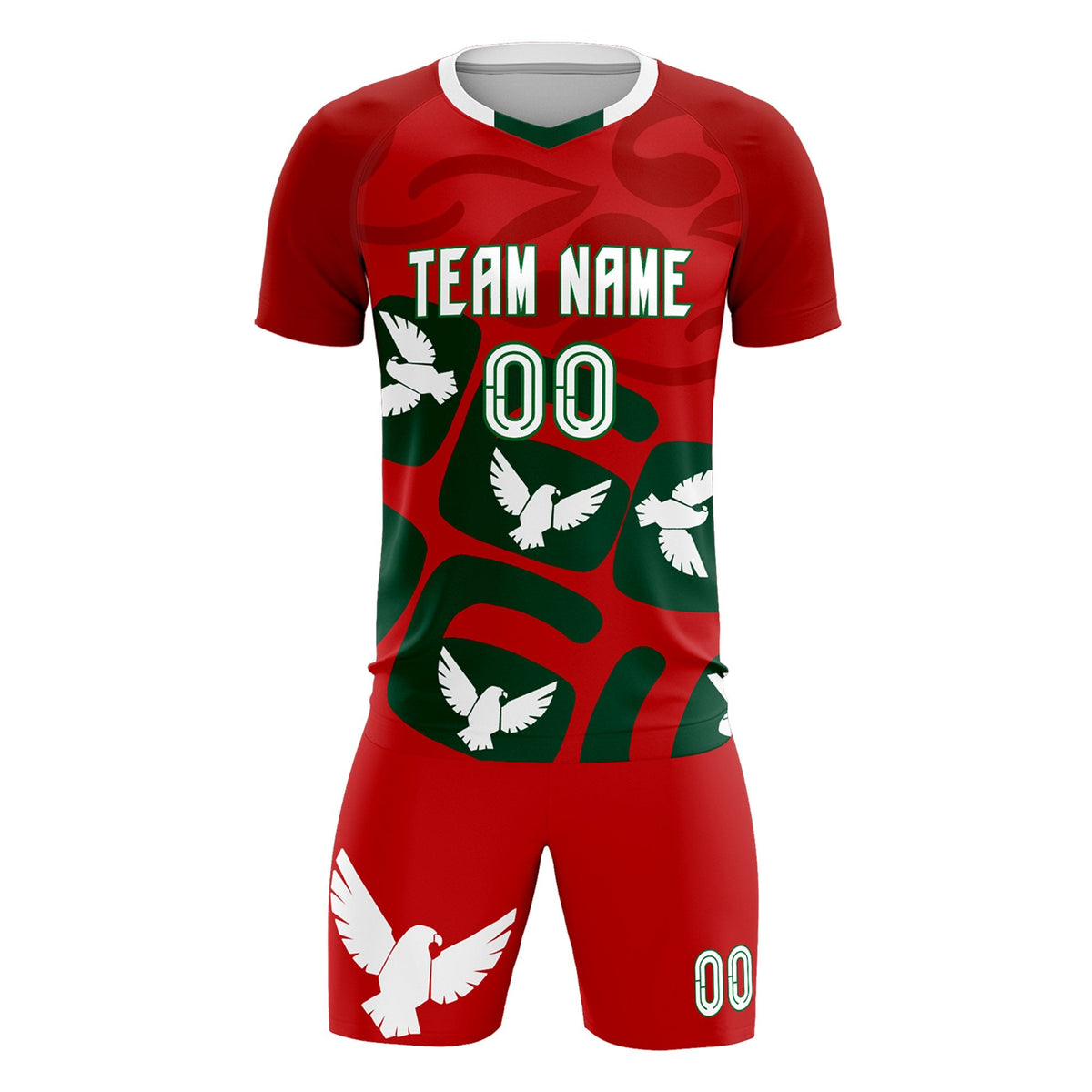 Custom Red Mexico Eagle World Cup Inspired Lightweight Graffiti Pattern Soccer Sets Jersey