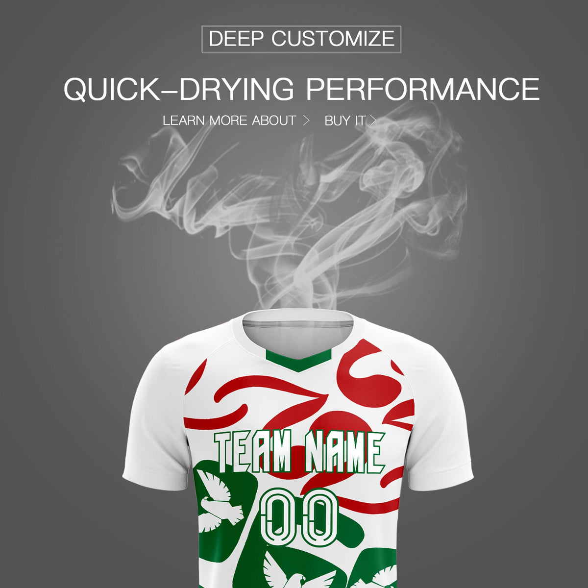Custom White Mexico Eagle World Cup Inspired Wrinkle-Resistant Graffiti Pattern Soccer Sets Jersey