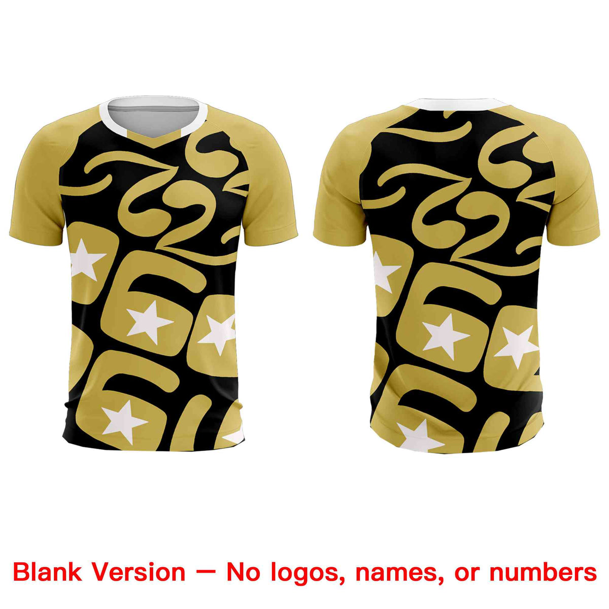 Custom Old Gold Black America Star World Cup Inspired Breathable Graffiti Pattern Soccer Sets Jersey