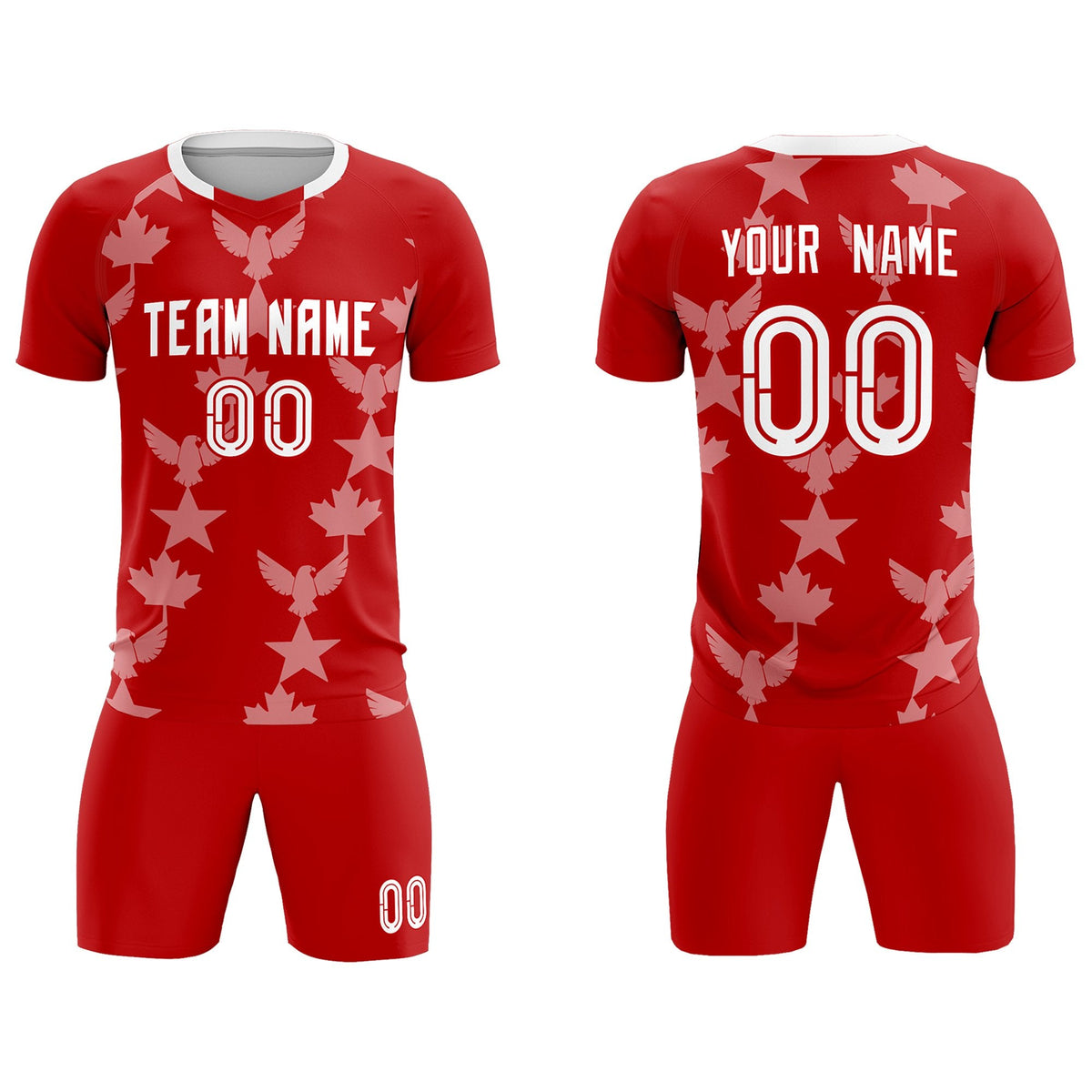 Custom Red World Cup Inspired Breathable&amp;Quick-Drying Training Uniform Graffiti Pattern Soccer Sets Jersey