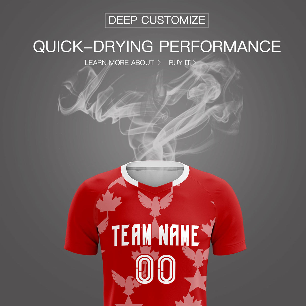 Custom Red World Cup Inspired Breathable&amp;Quick-Drying Training Uniform Graffiti Pattern Soccer Sets Jersey