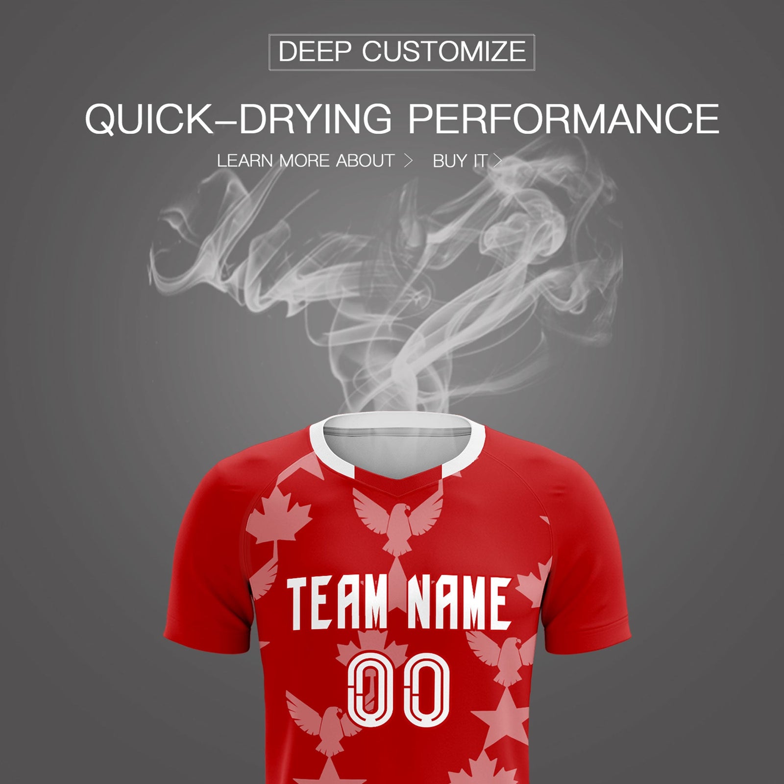 Custom Red World Cup Inspired Breathable&Quick-Drying Training Uniform Graffiti Pattern Soccer Sets Jersey