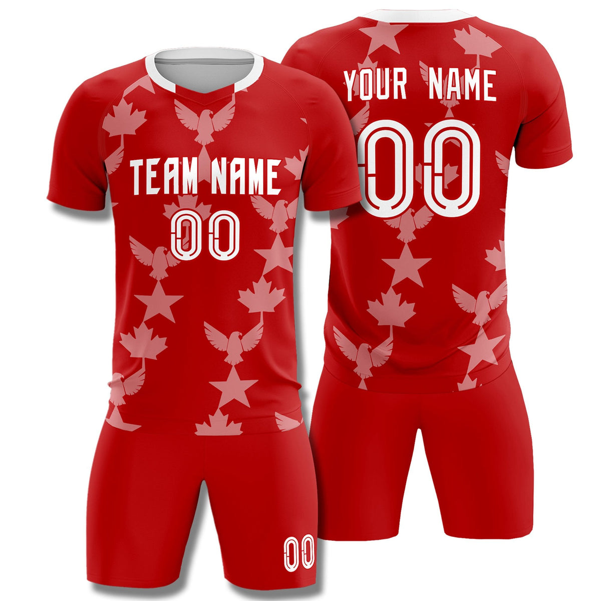 Custom Red World Cup Inspired Breathable&amp;Quick-Drying Training Uniform Graffiti Pattern Soccer Sets Jersey