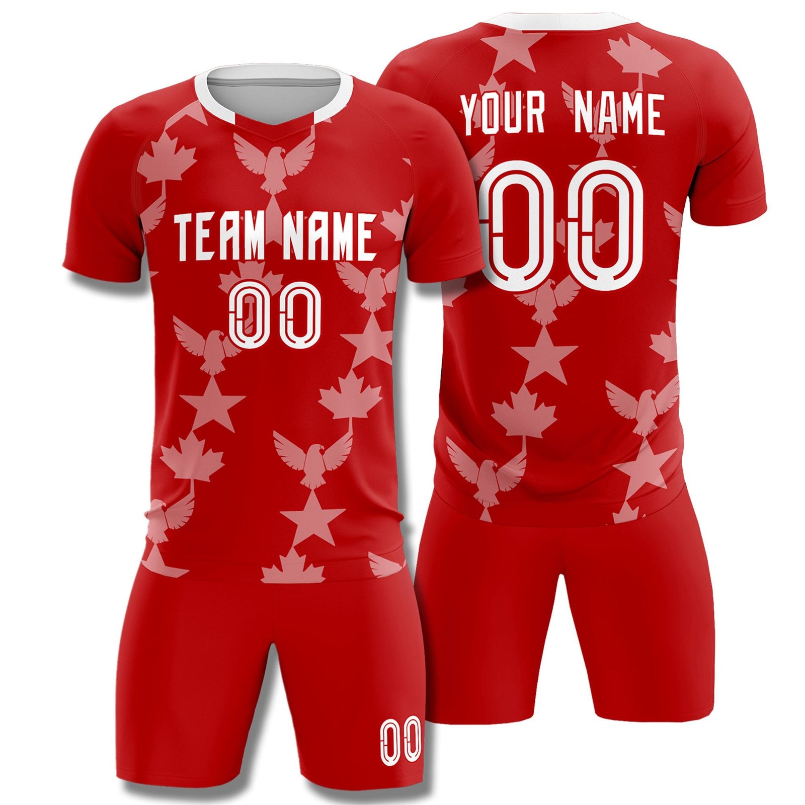 Custom Red World Cup Inspired Breathable&Quick-Drying Training Uniform Graffiti Pattern Soccer Sets Jersey
