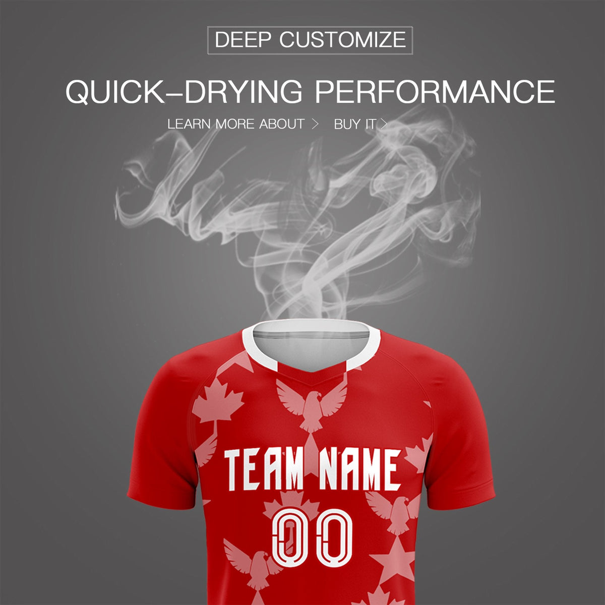 Custom Red World Cup Inspired Breathable&amp;Quick-Drying Training Uniform Graffiti Pattern Soccer Sets Jersey