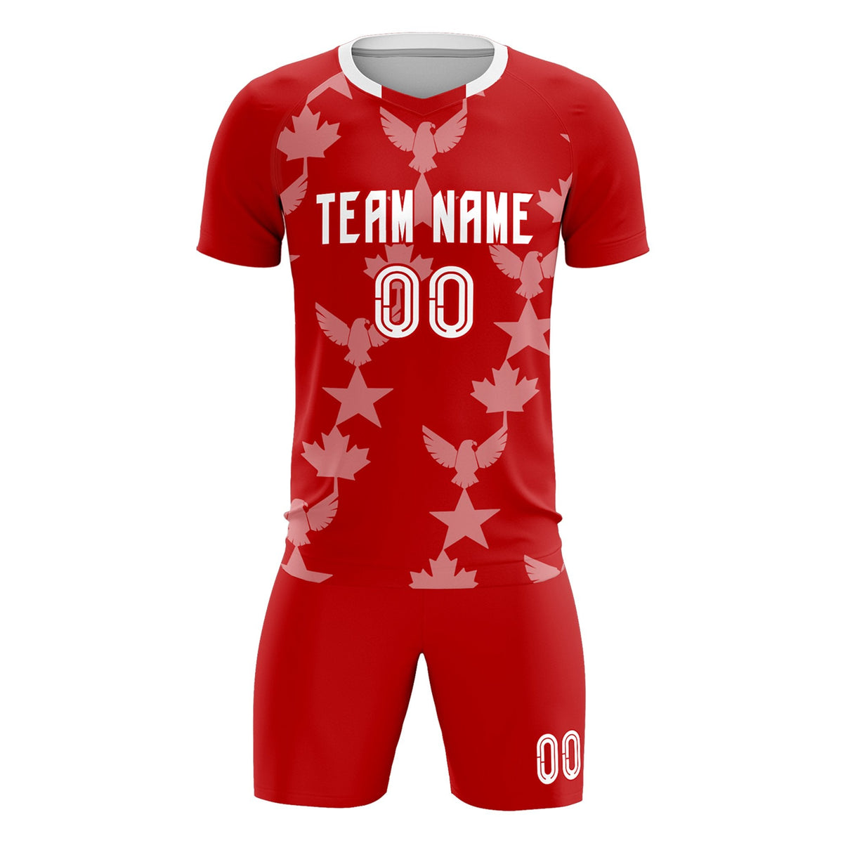Custom Red World Cup Inspired Breathable&amp;Quick-Drying Training Uniform Graffiti Pattern Soccer Sets Jersey