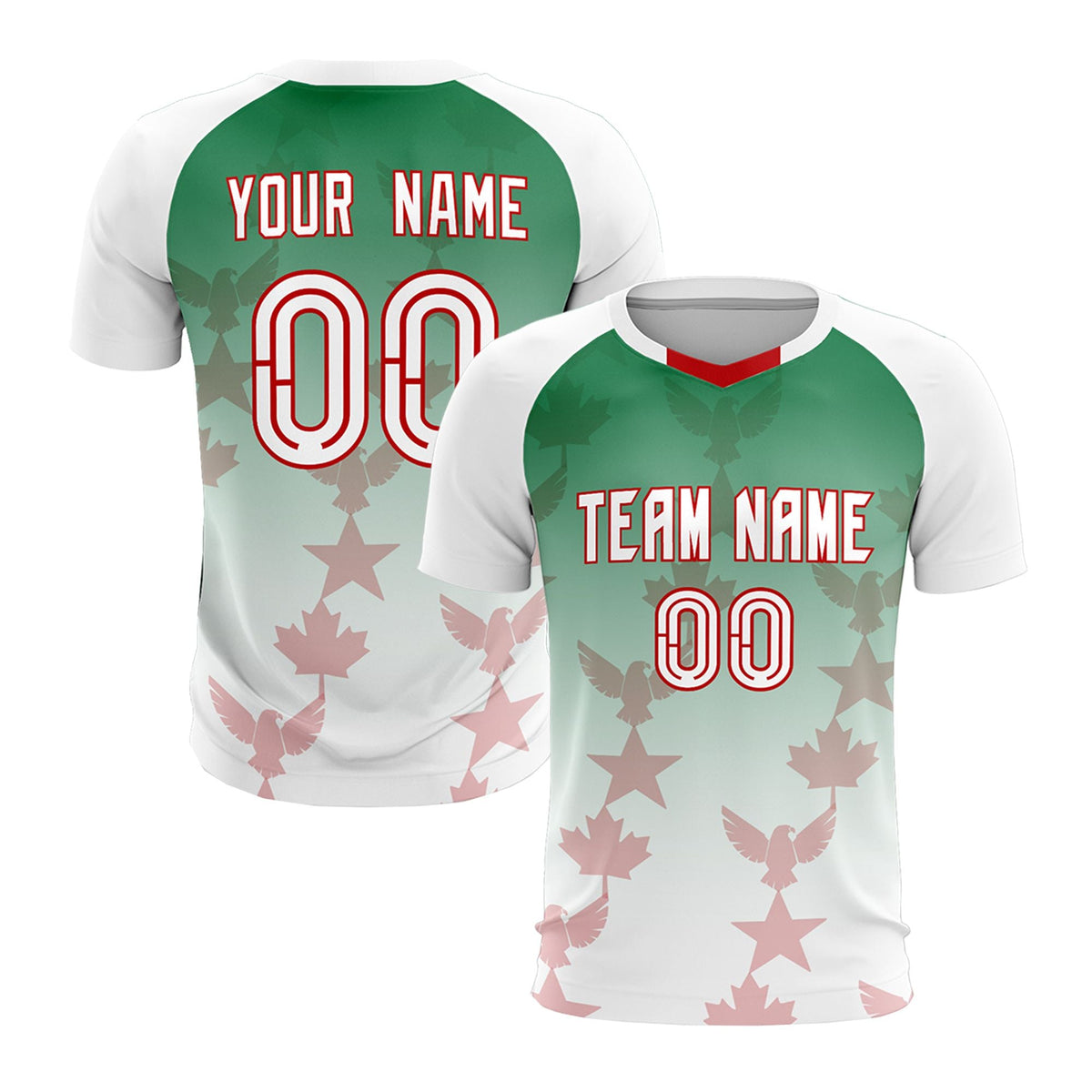 Custom White Kelly Green World Cup Inspired Quick-Drying Training Uniform Gradient Fashion Soccer Sets Jersey