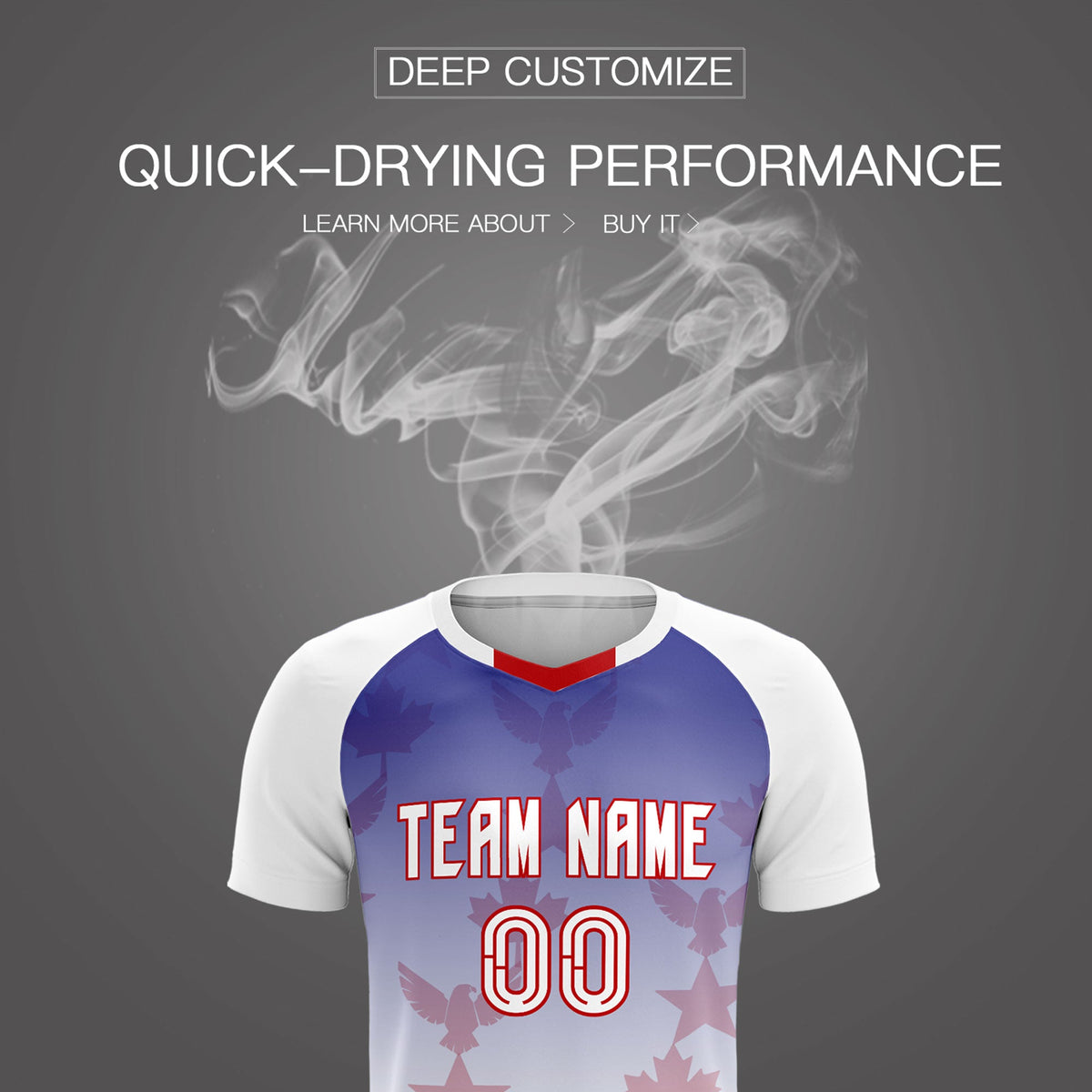 Custom White Royal World Cup Inspired Lightweight&amp;Drapable Training Uniform Gradient Fashion Soccer Sets Jersey