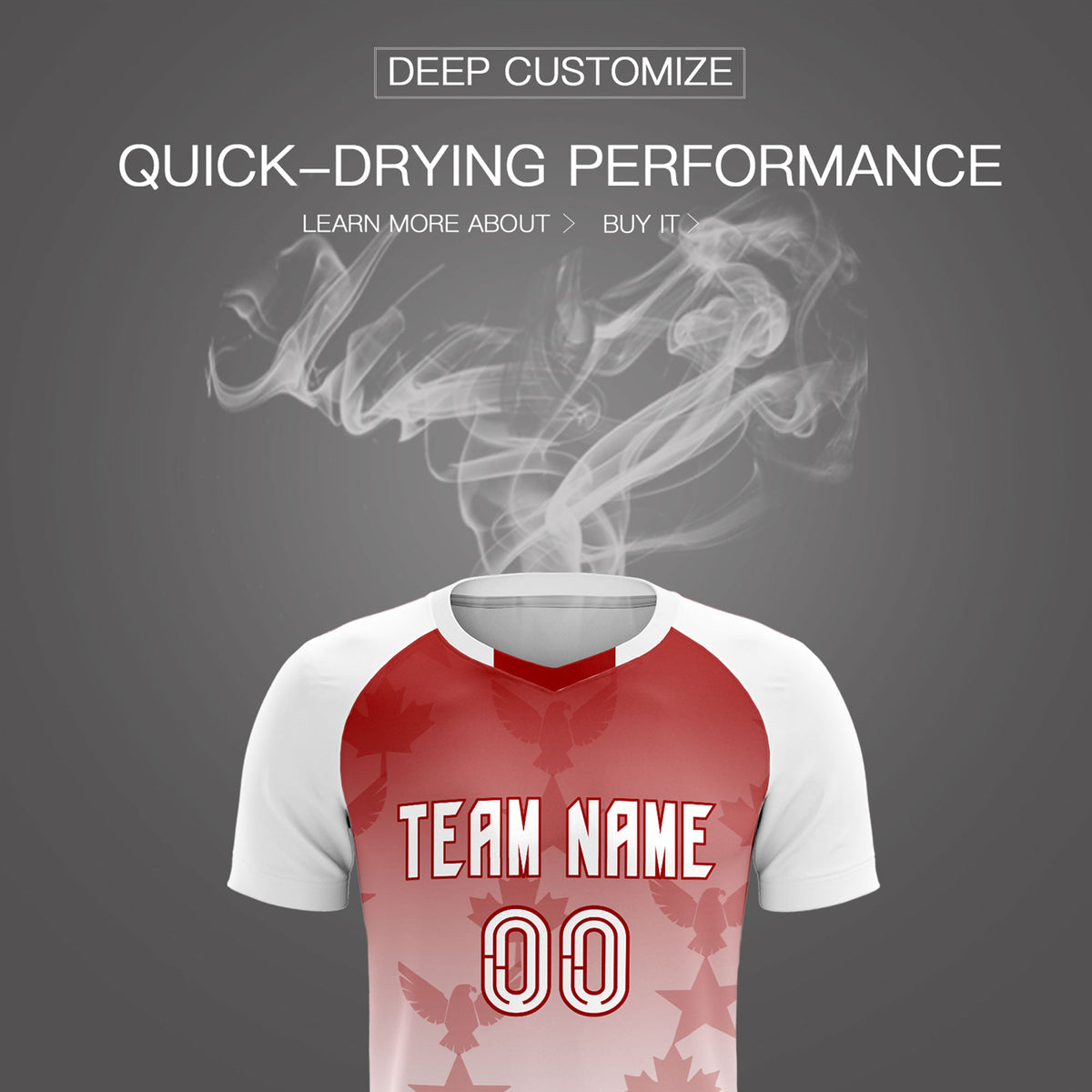 Custom White Red World Cup Inspired Wrinkle-Resistant Training Uniform Gradient Fashion Soccer Sets Jersey