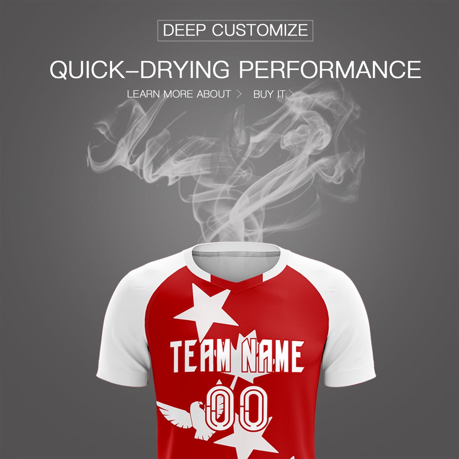 Custom White Red World Cup Inspired Lightweight&Drapable Training Uniform Raglan Sleeve Soccer Sets Jersey