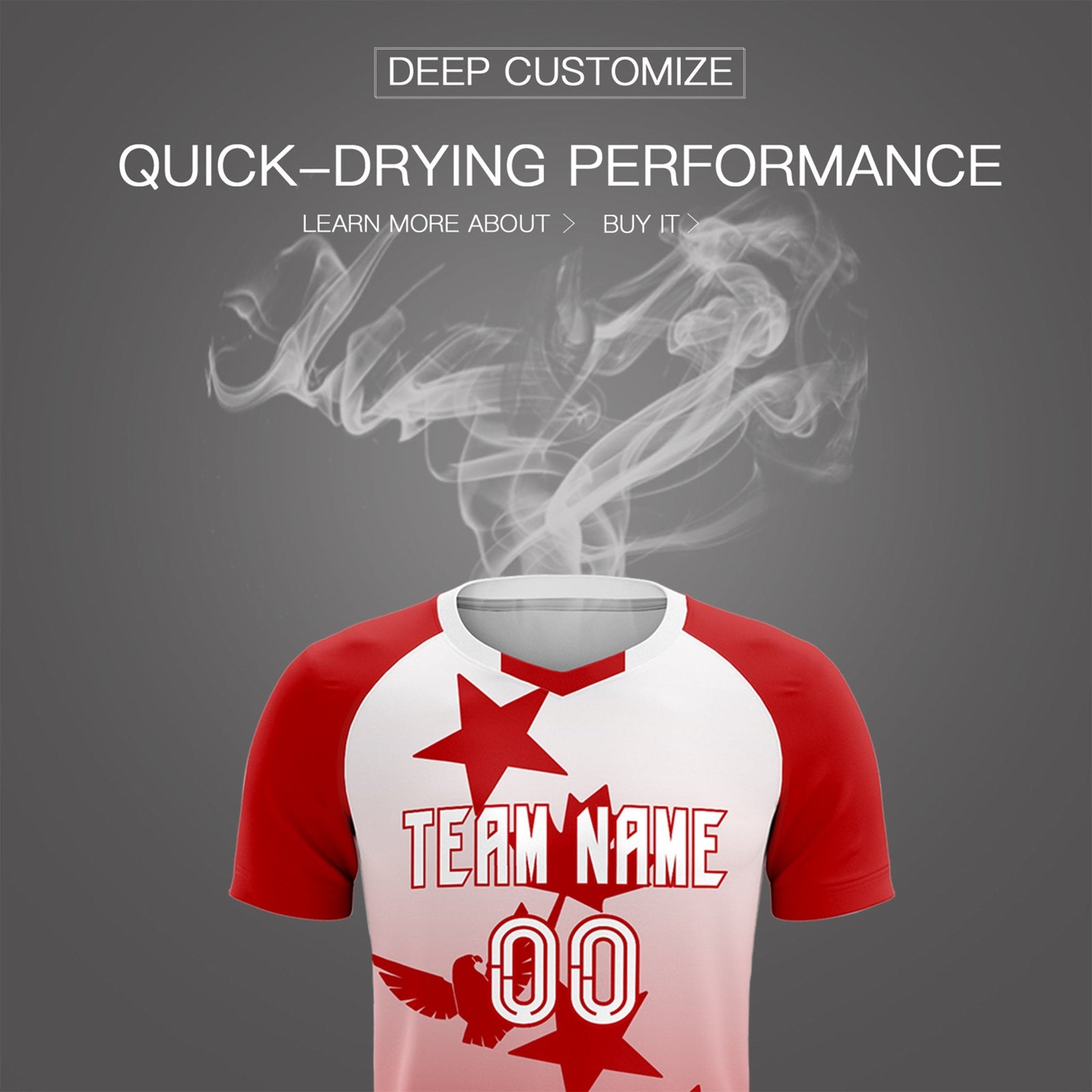 Custom Red White World Cup Inspired Wrinkle-Resistant Training Uniform Gradient Fashion Soccer Sets Jersey