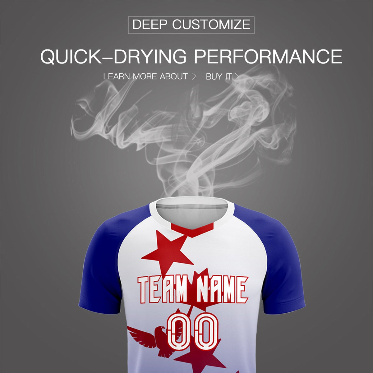 Custom Royal White World Cup Inspired Lightweight&amp;Drapable Training Uniform Gradient Fashion Soccer Sets Jersey