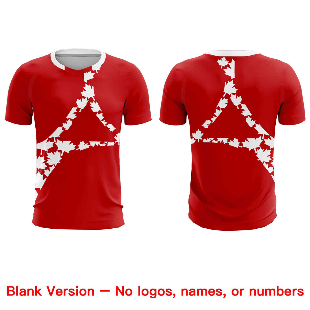 Custom Red White Canada Maple Leaves World Cup Inspired Breathable Graffiti Pattern Soccer Sets Jersey